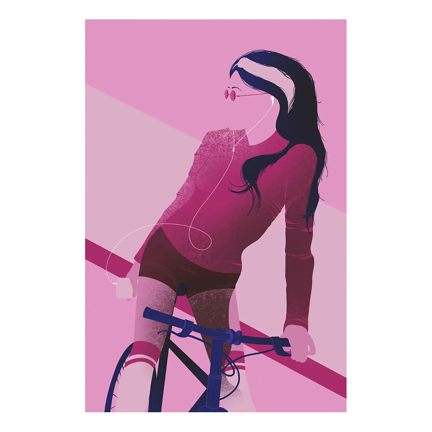 Wandbild Woman on Bicycle