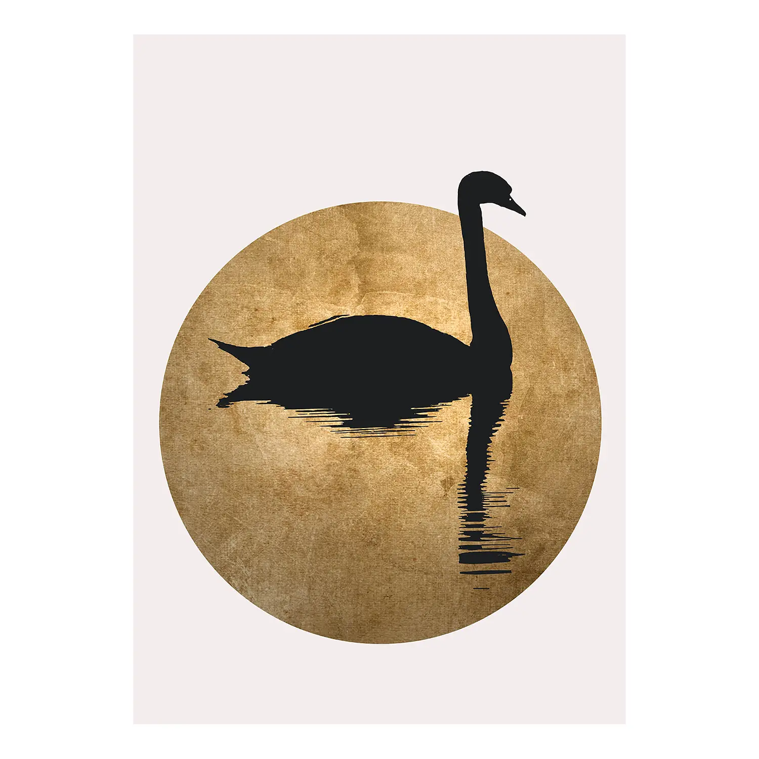 Gold Tier Leinwandbild Lake Swan