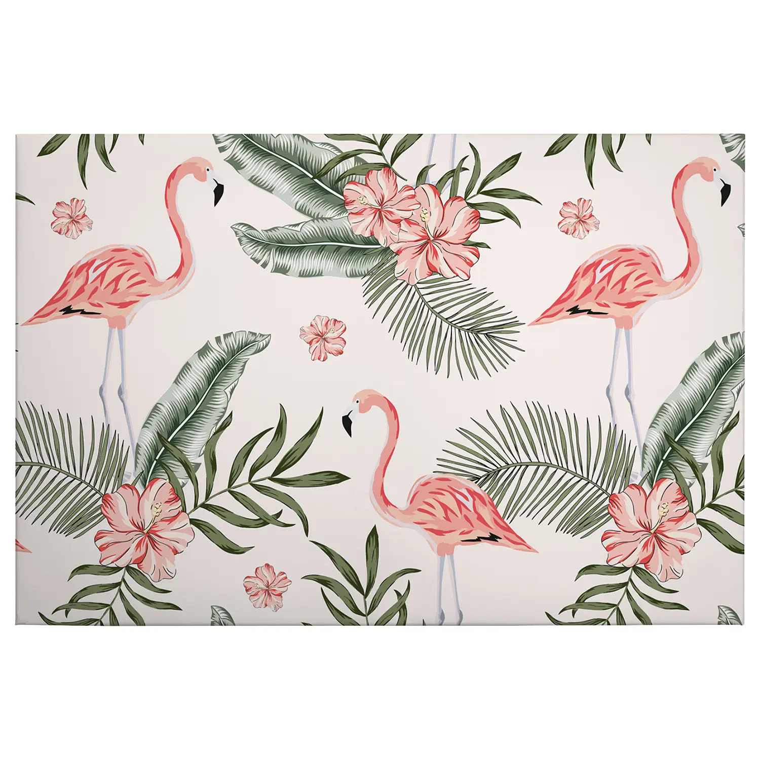 Tropical Vibes Flamingos Leinwandbild