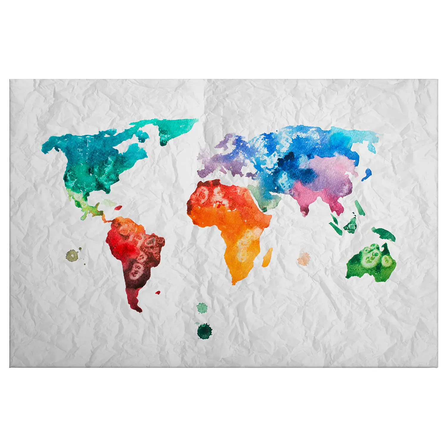 Wandbild Weltkarte Colourful World