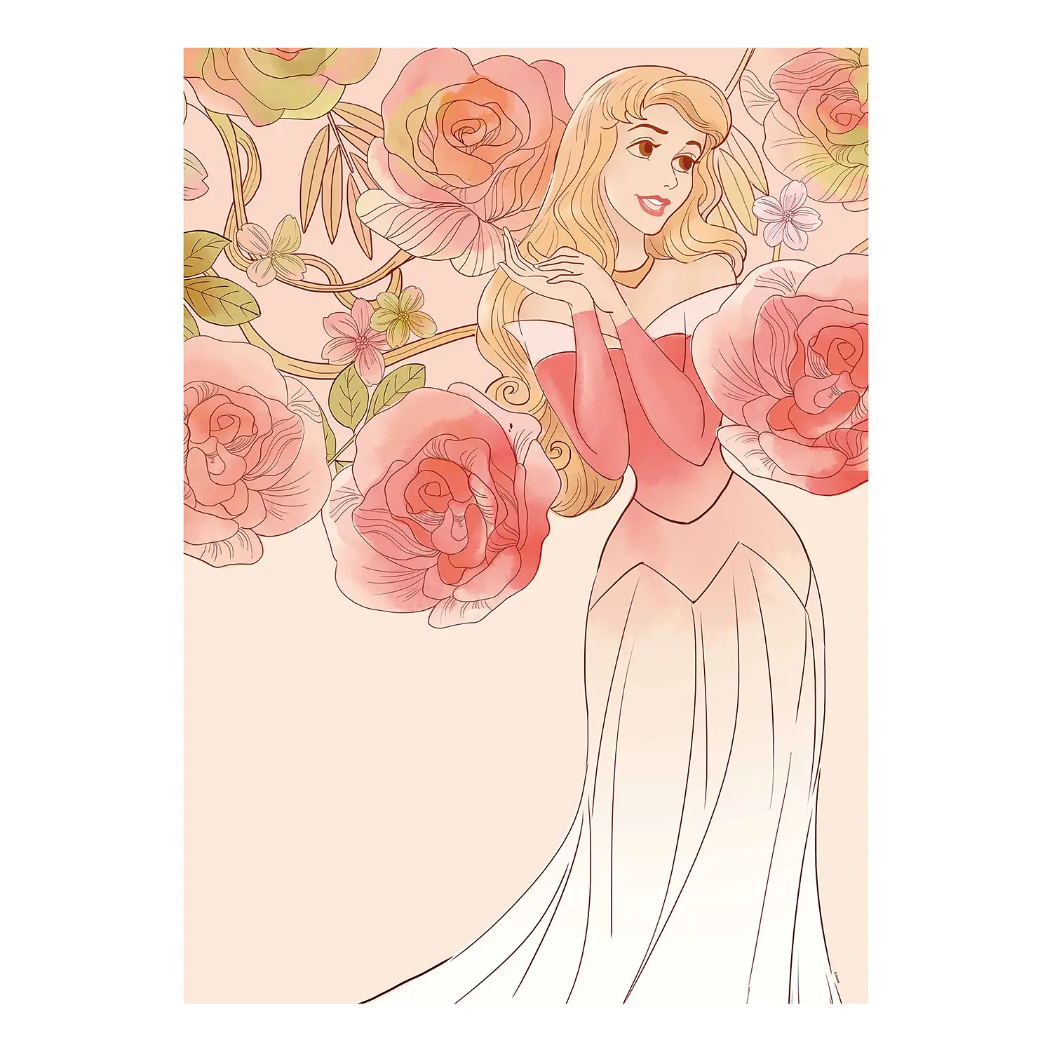 Sleeping Beauty Roses Wandbild