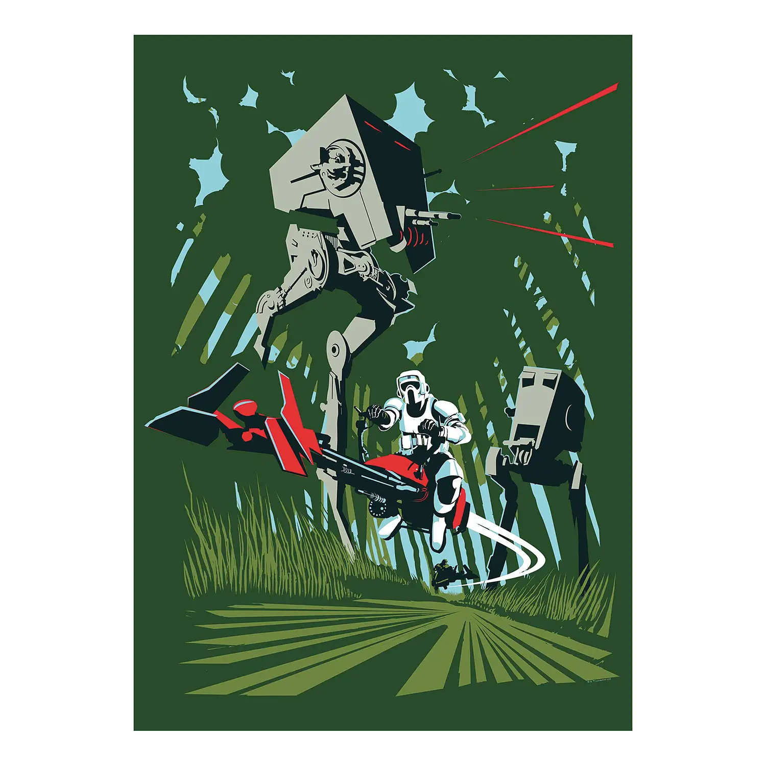 Vector Endor Wars Star Wandbild