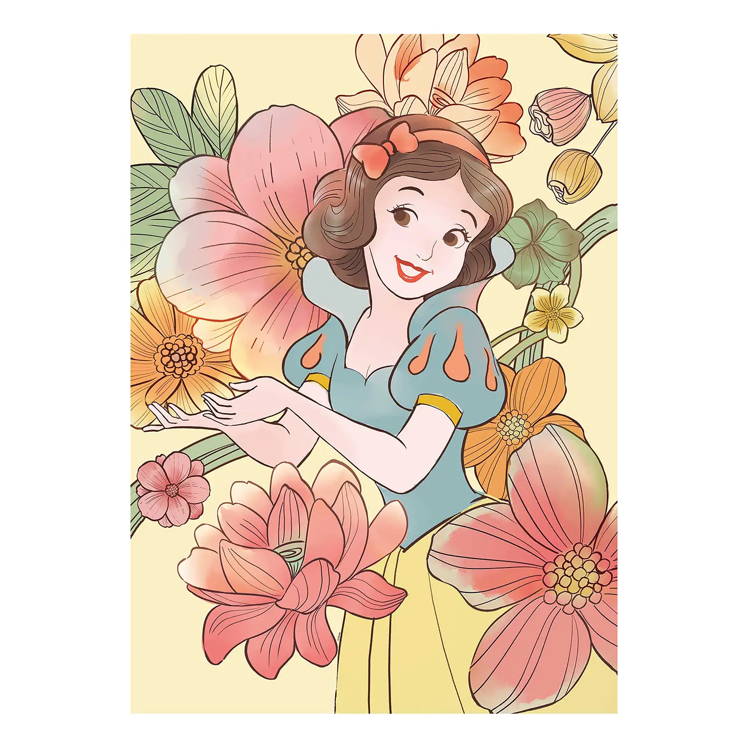 Flowers Snow White Wandbild