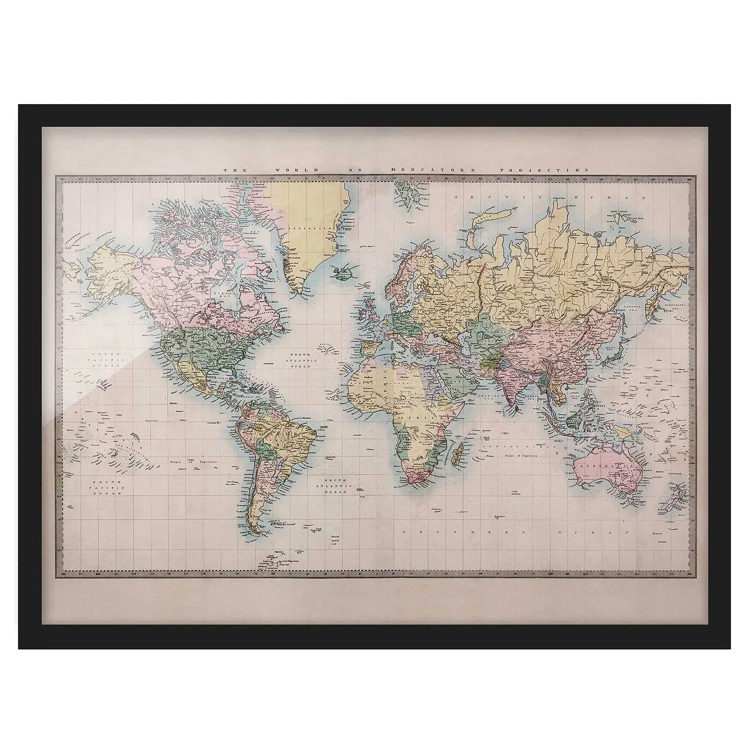 Bild Vintage Weltkarte um 1850 I