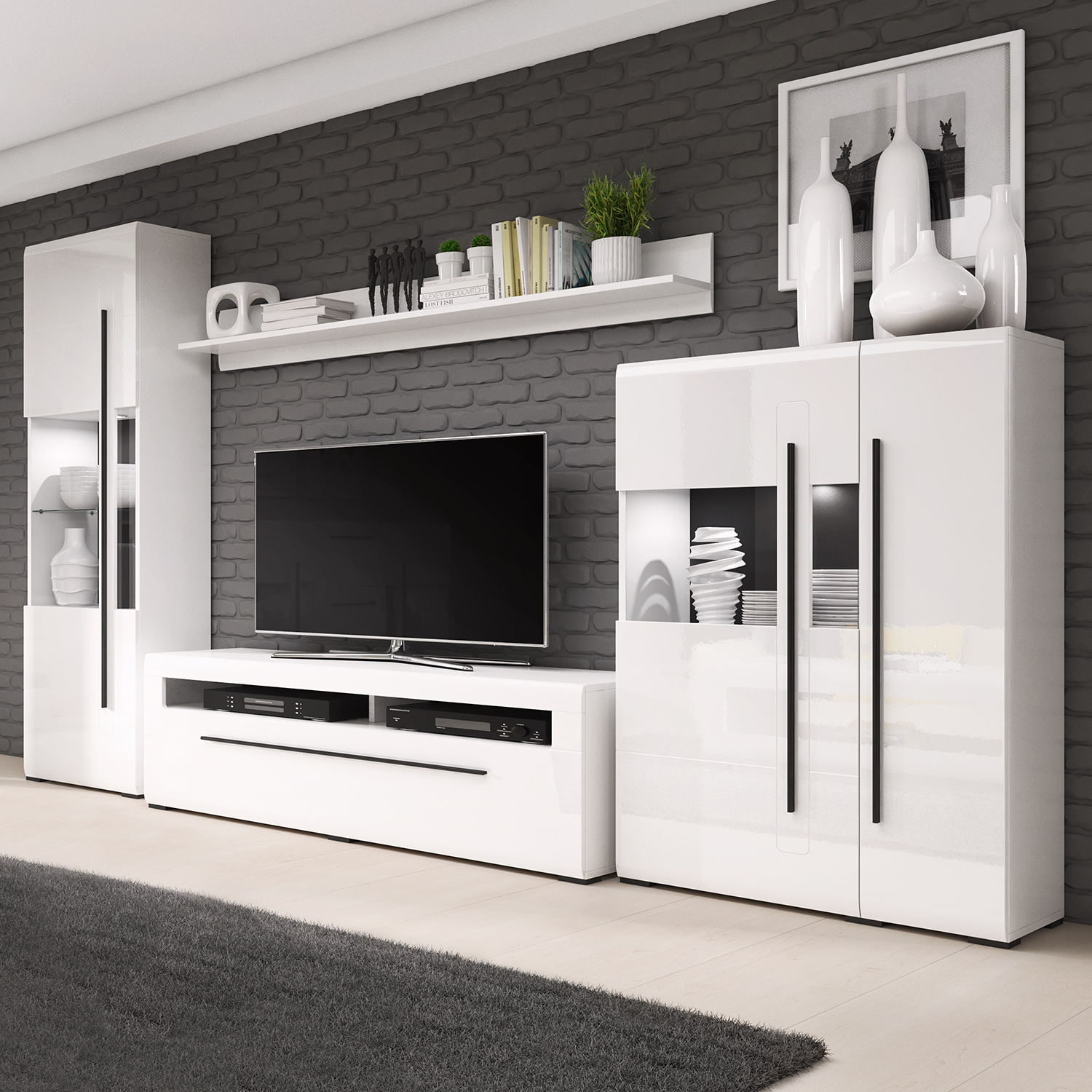 Parete Attrezzata Moderna Salotti In Cartongesso Pareti Attrezzate