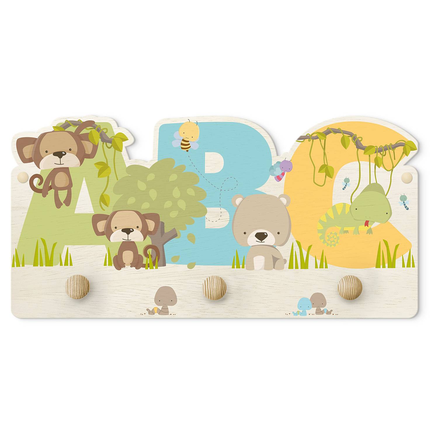 Kinderkapstok Aap Beer Kameleon kopen home24