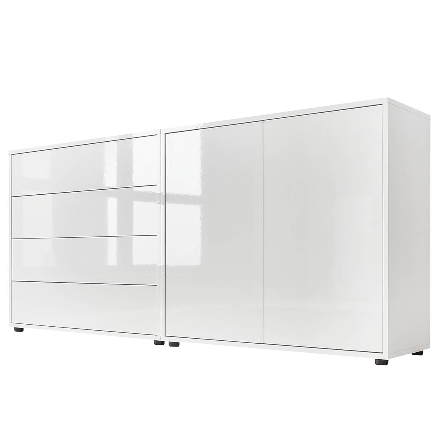 MiCasa Italia. Scarpiera con Specchio a 3 Livelli Bianco Lucido 63x17x102,5  cm