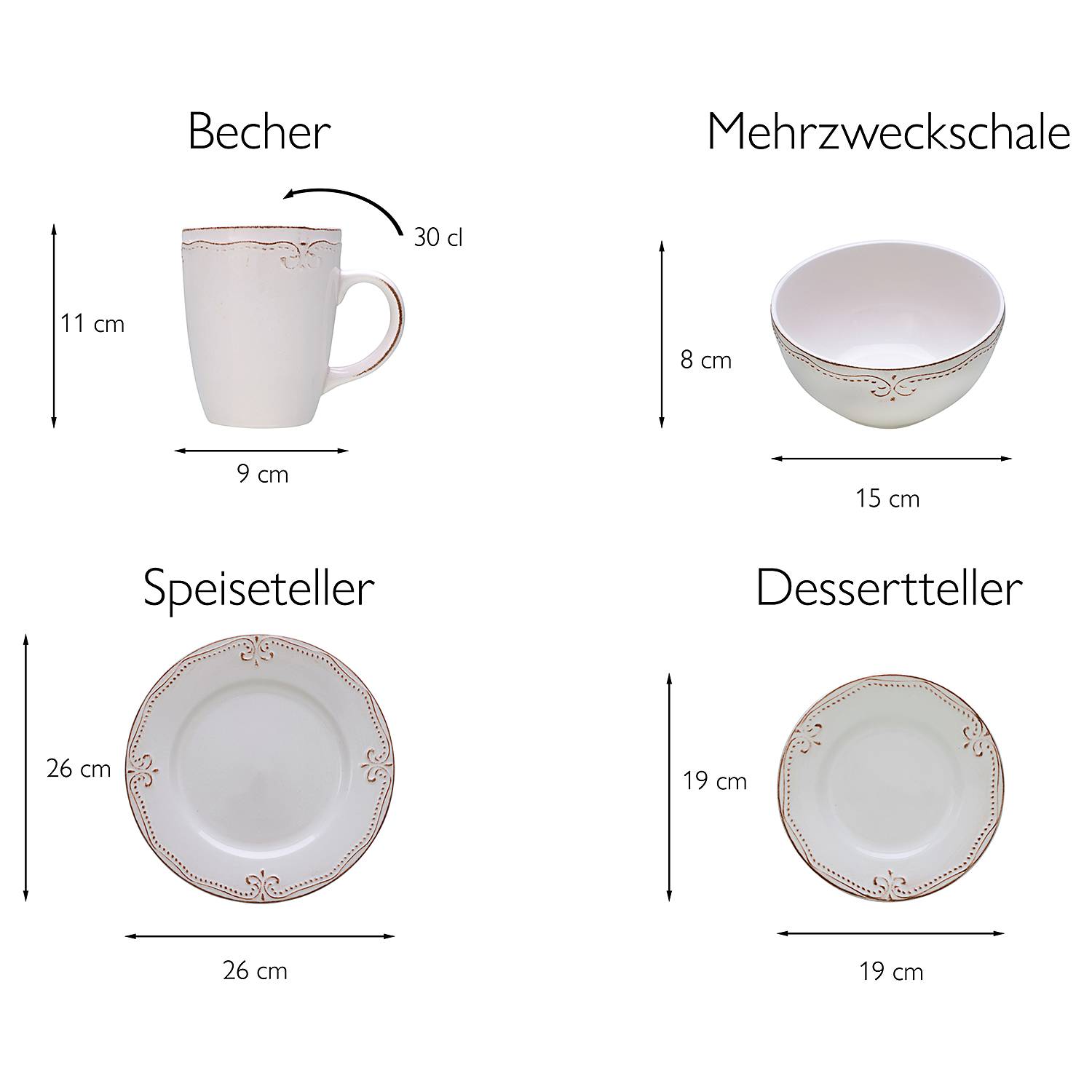 レトロ　セトモノ Kombiservice Romantic Vintage (16-tlg.) kaufen | home24