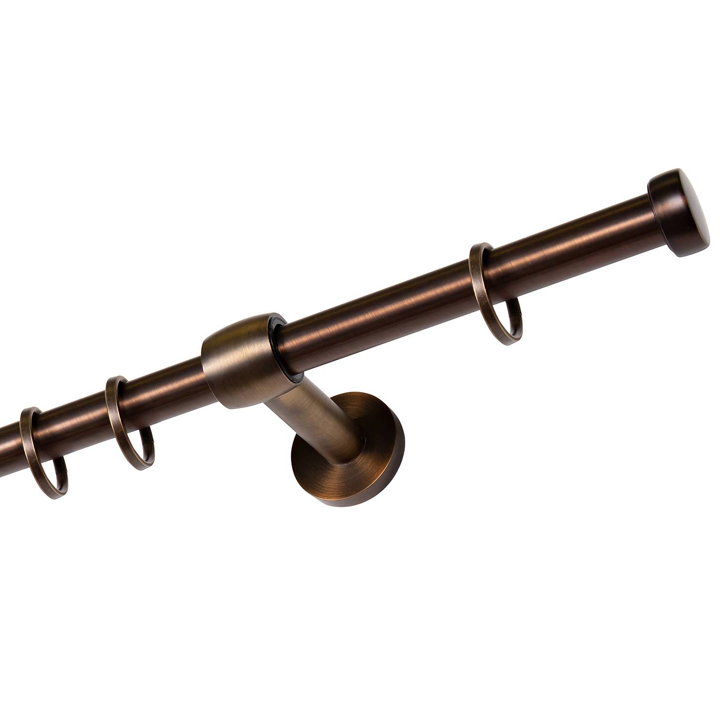 Massief houten gordijnroede Romeinse roede enkele stang milieuvriendelijke houten rail houten houder gordijnroede ring (140 cm