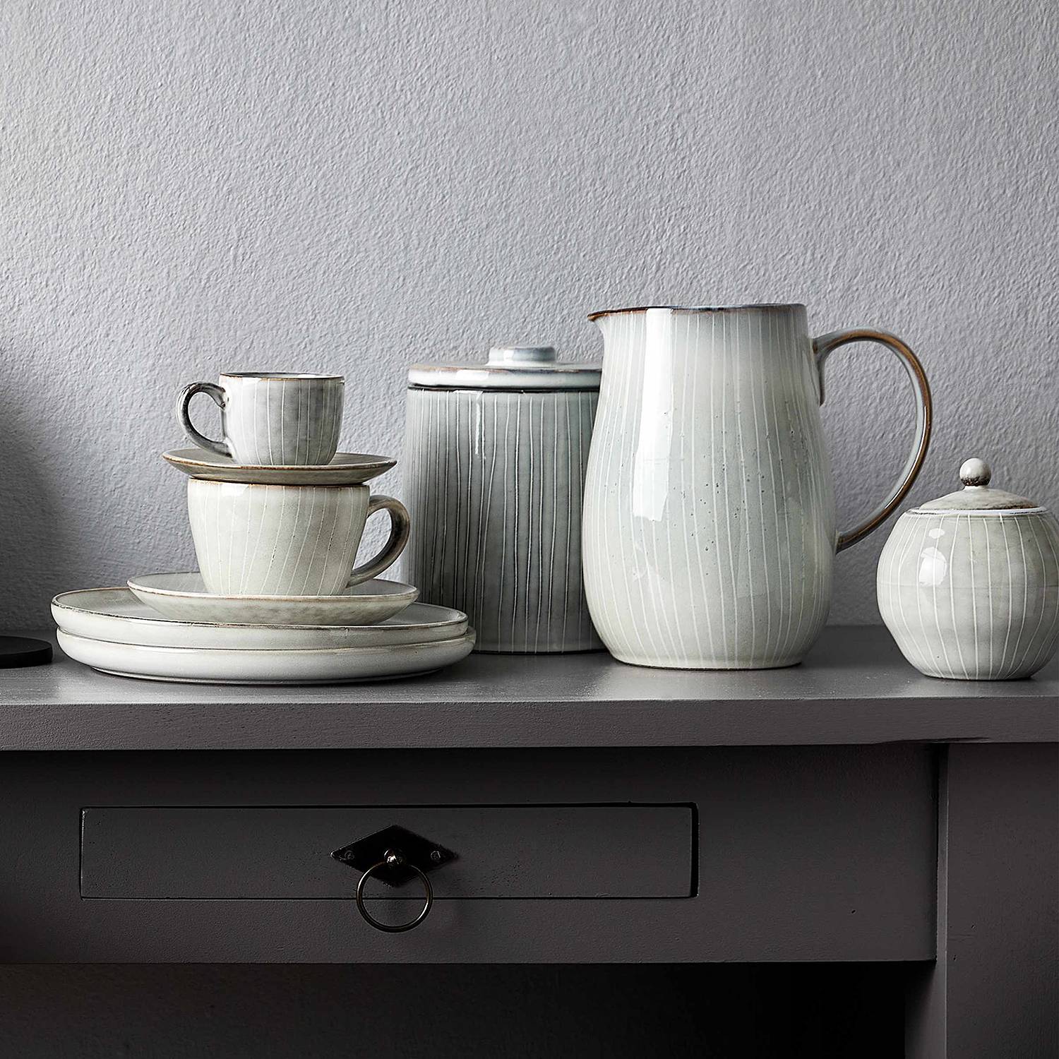 home24 Kaffetasse mit Untertasse HENLEY