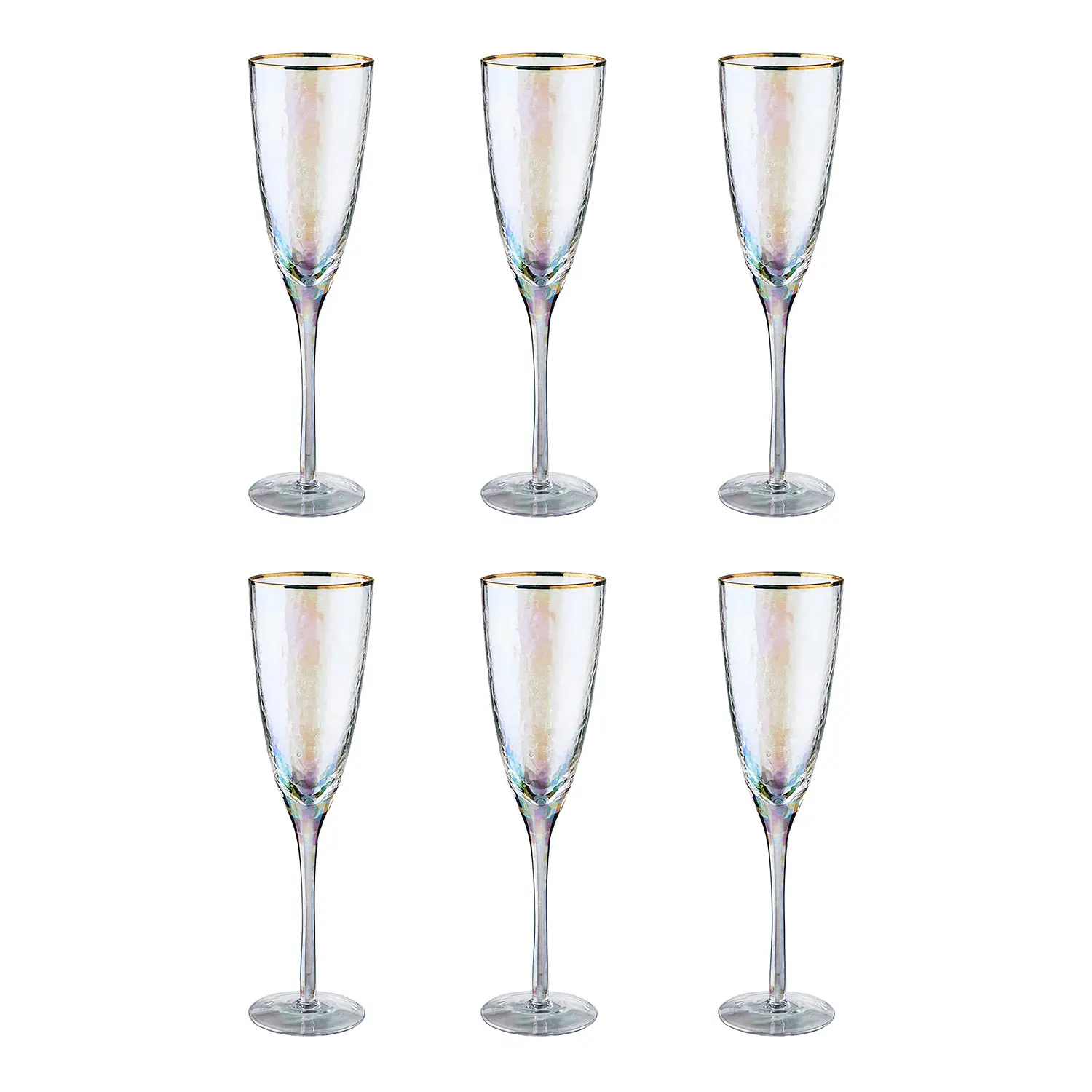 Champagnerfl枚ten-Set SMERALDA (6er-Set)