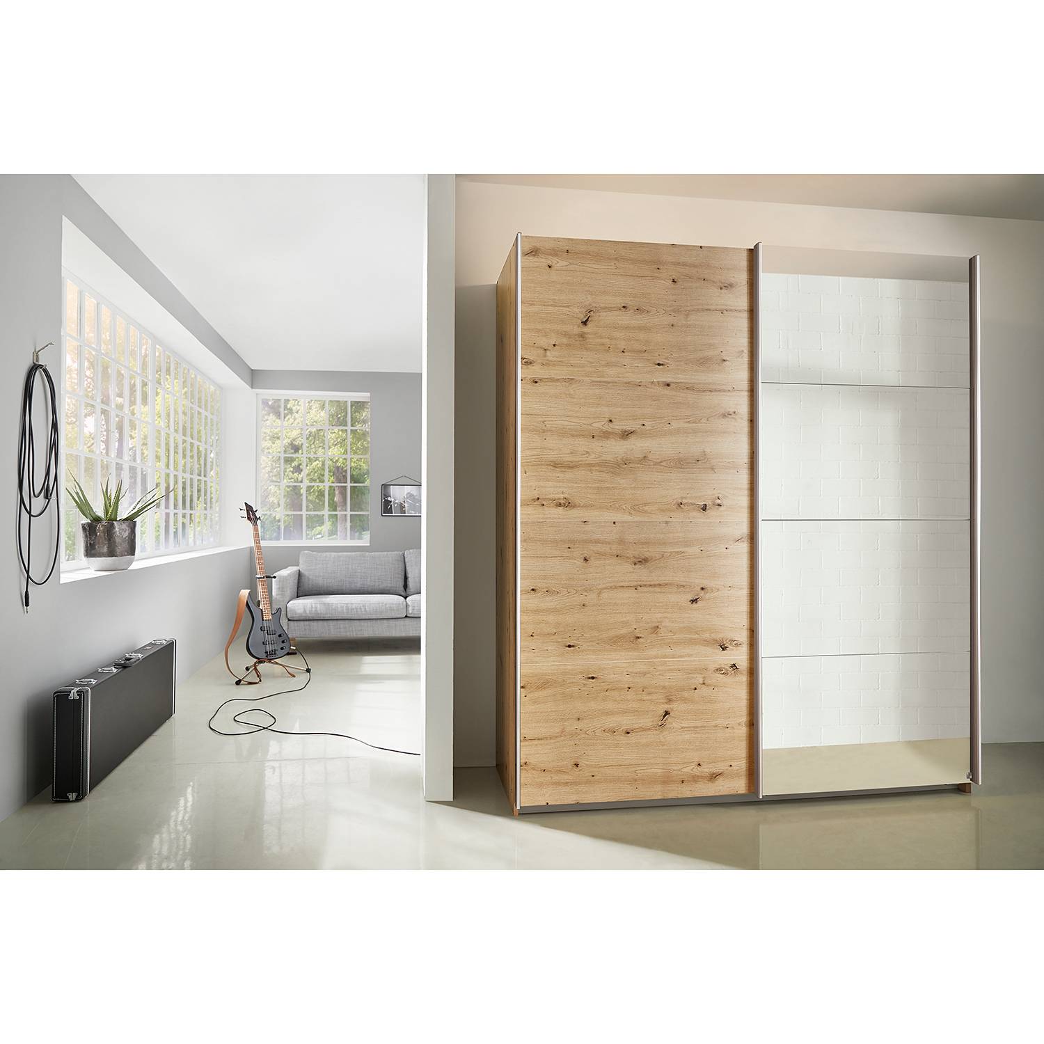 home24 Schwebetürenschrank Subito pure reflect