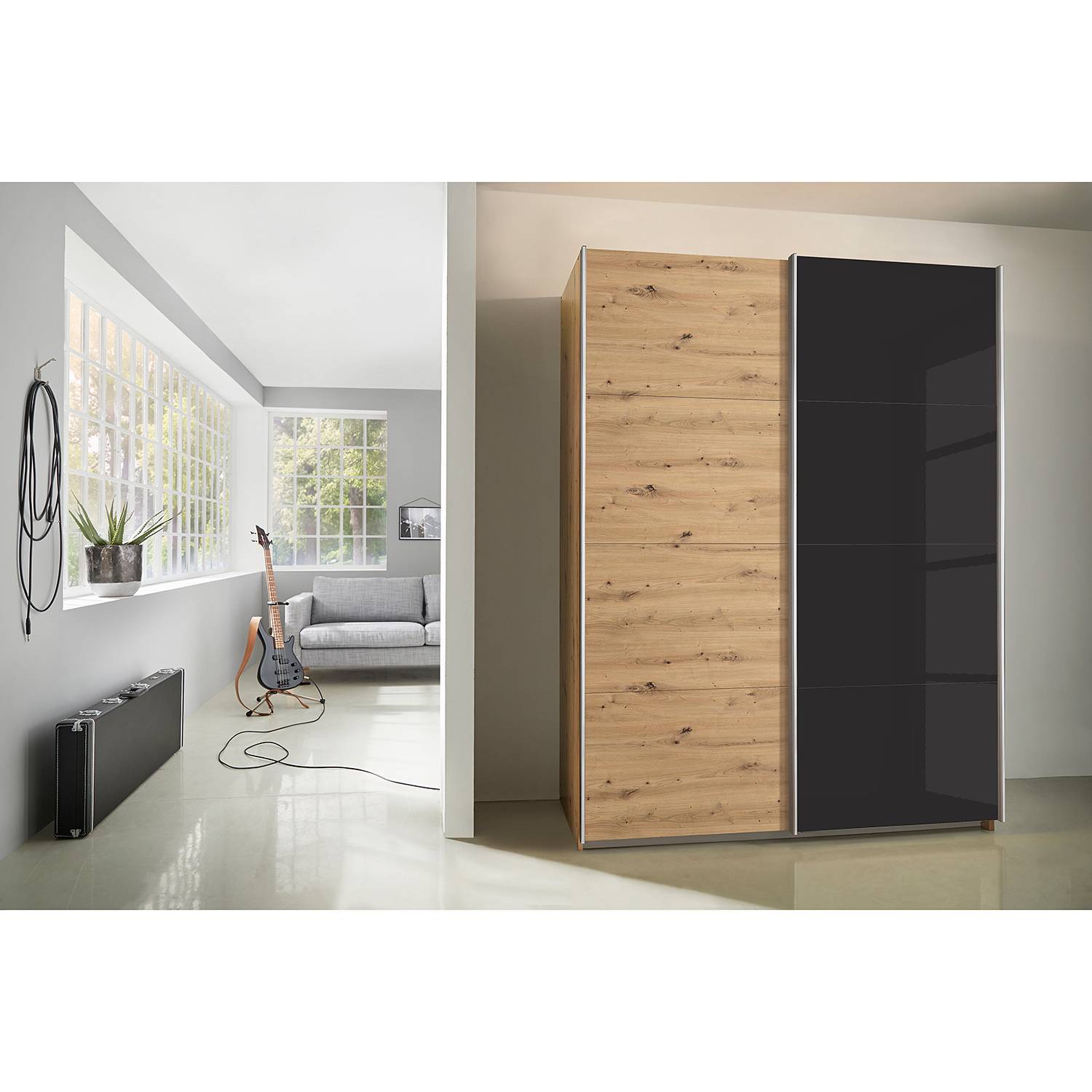 home24 Schwebetürenschrank Subito Gloss