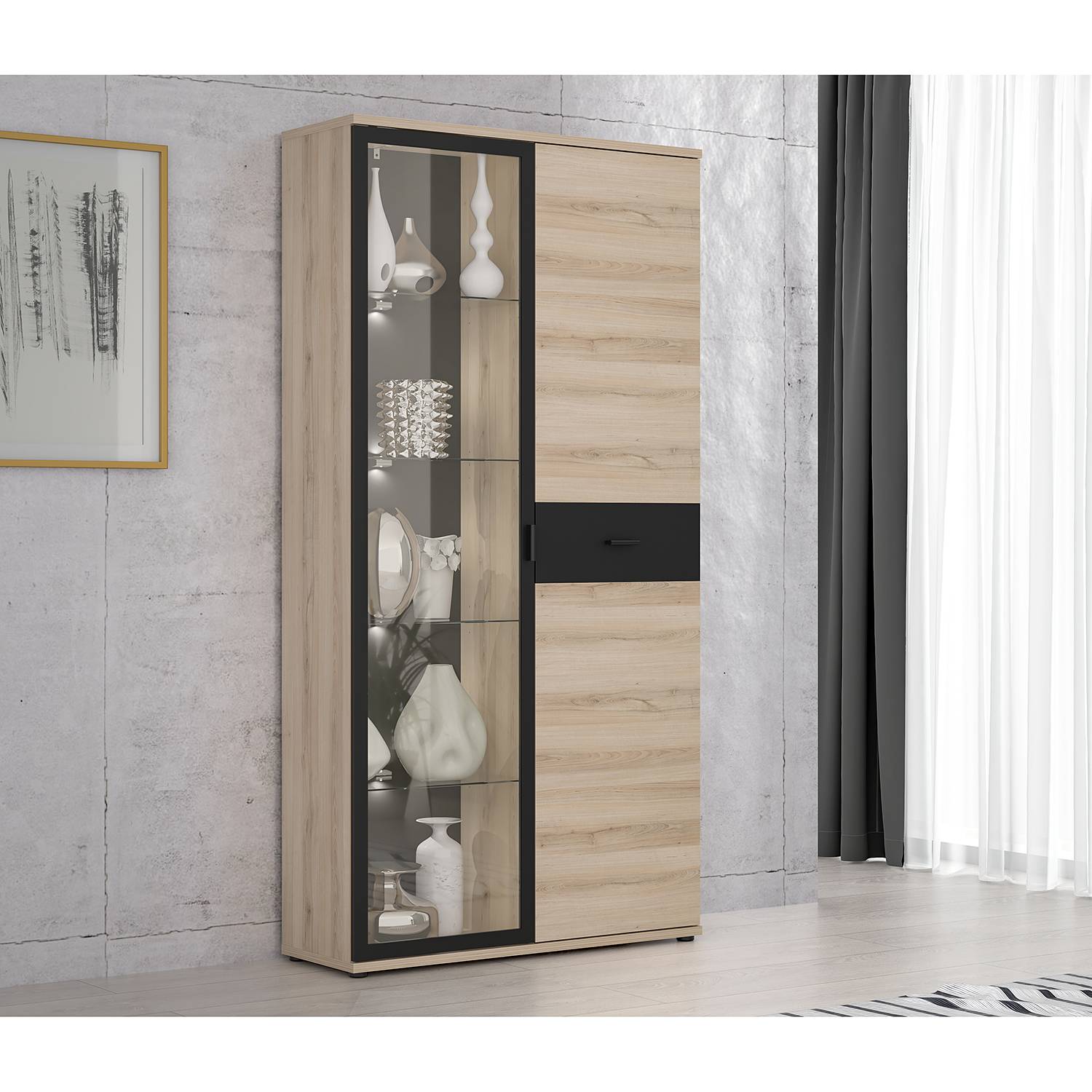 home24 Vitrinenschrank Piemont