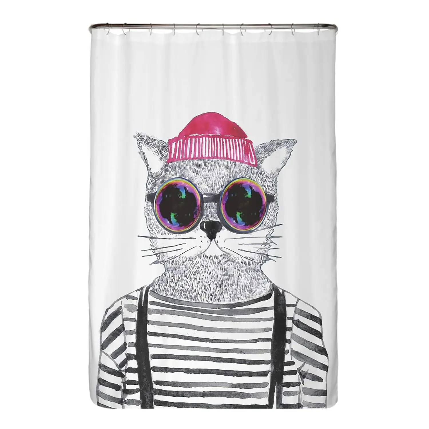 Katze Recycling-Duschvorhang Hipster