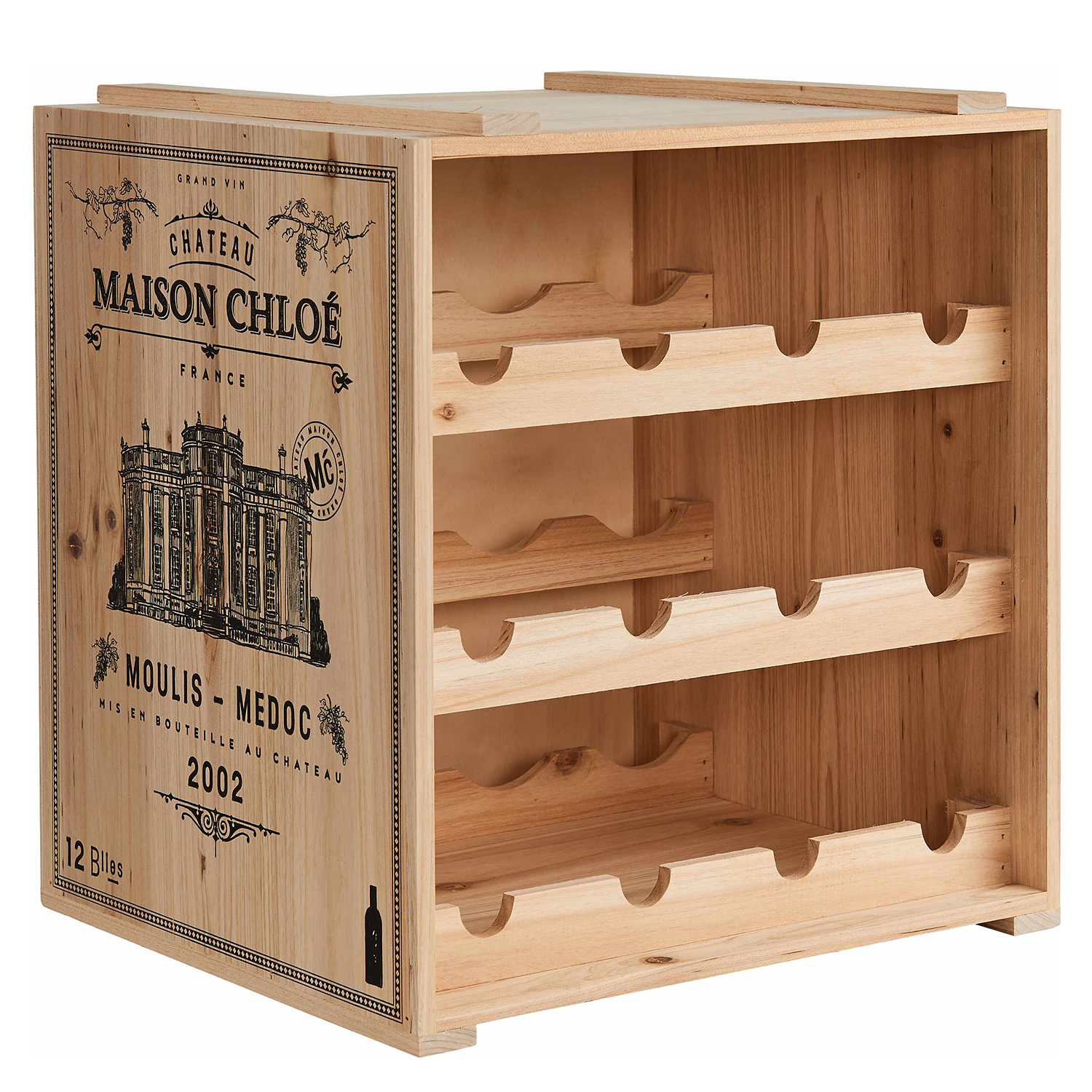 Casier à Vin Métal Noir Pour 8 Bouteilles - Dimensions 43x29x15 Cm - Rangement Élégant Pour Cave Ou Salon