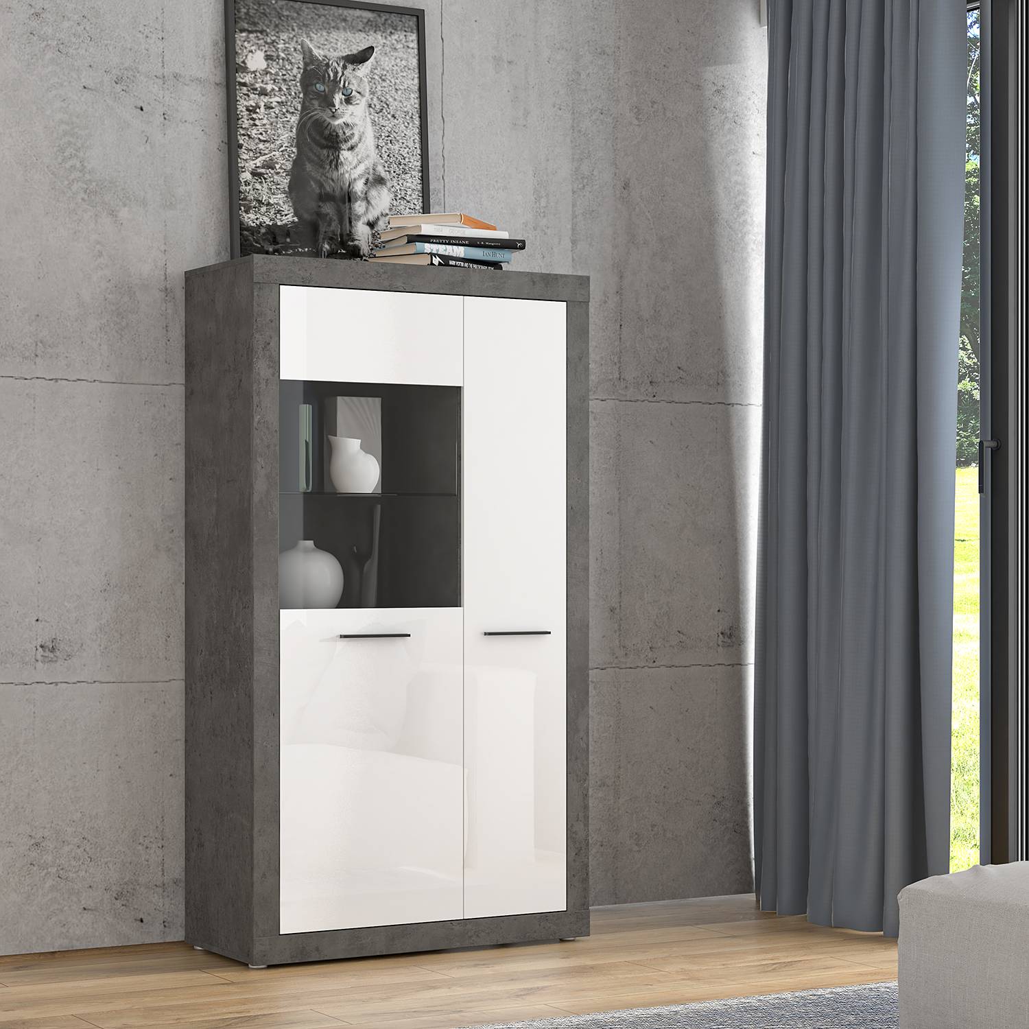 home24 Vitrinenschrank Vetras
