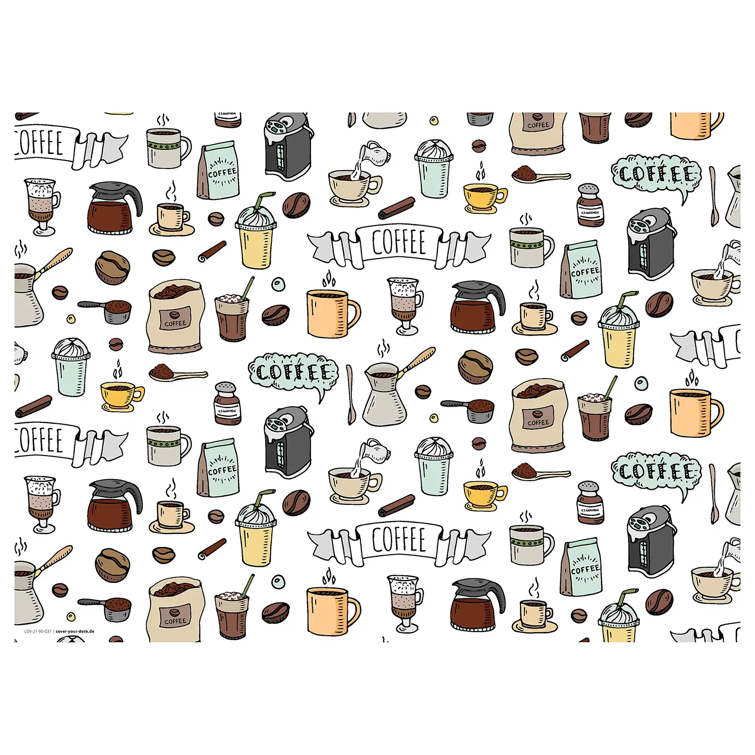 Tischset Kaffee Doodle (4er-Set) | Tischsets