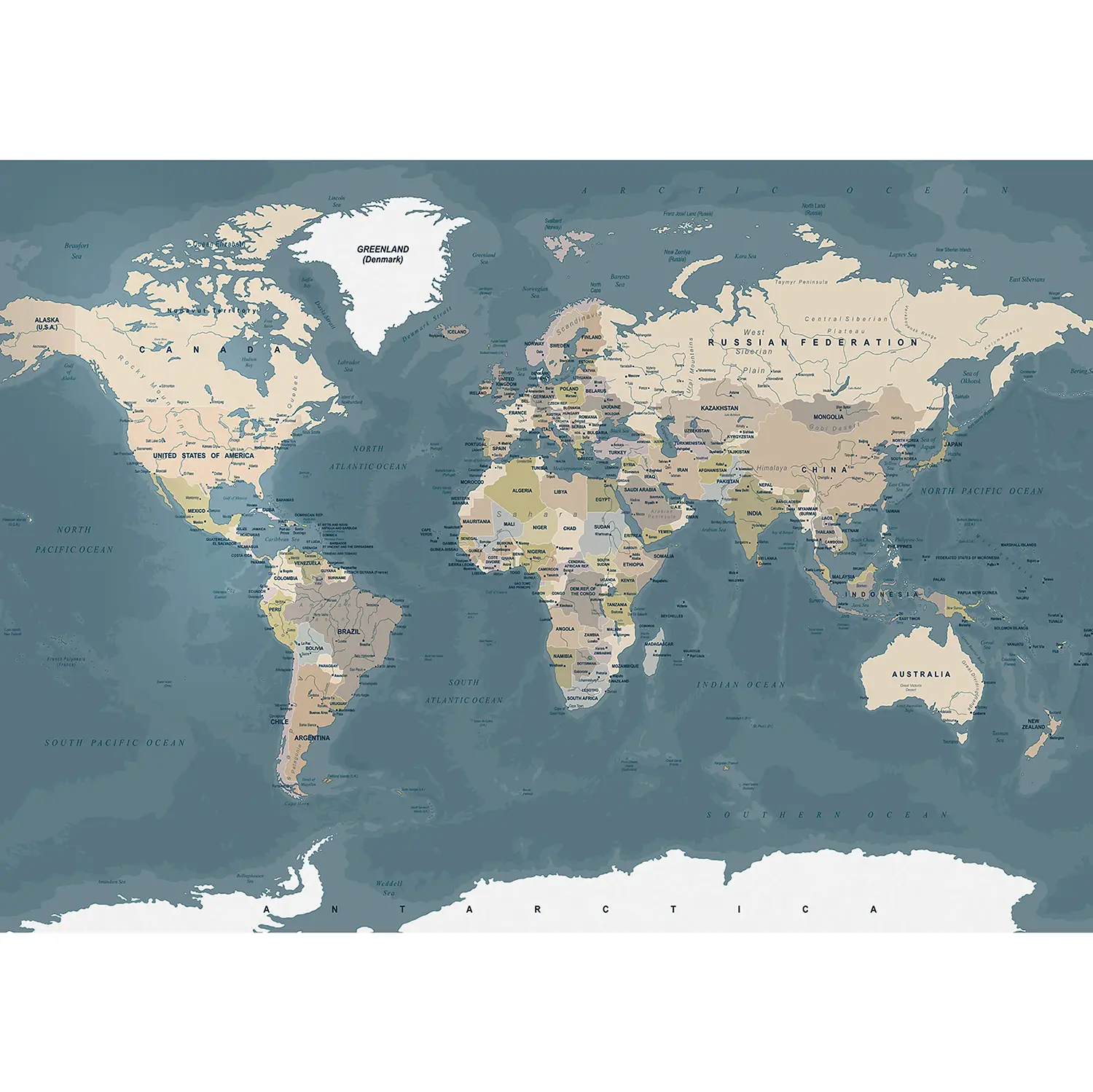 Vlies Fototape Vintage World Map