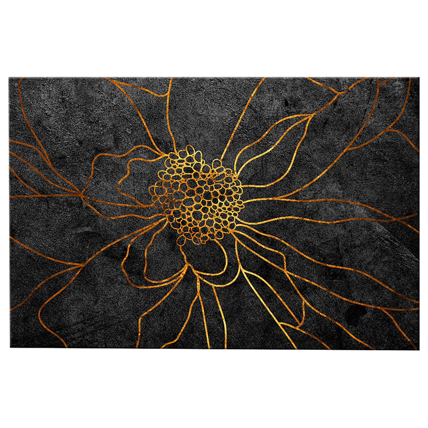 Wandbild Flower in Gold