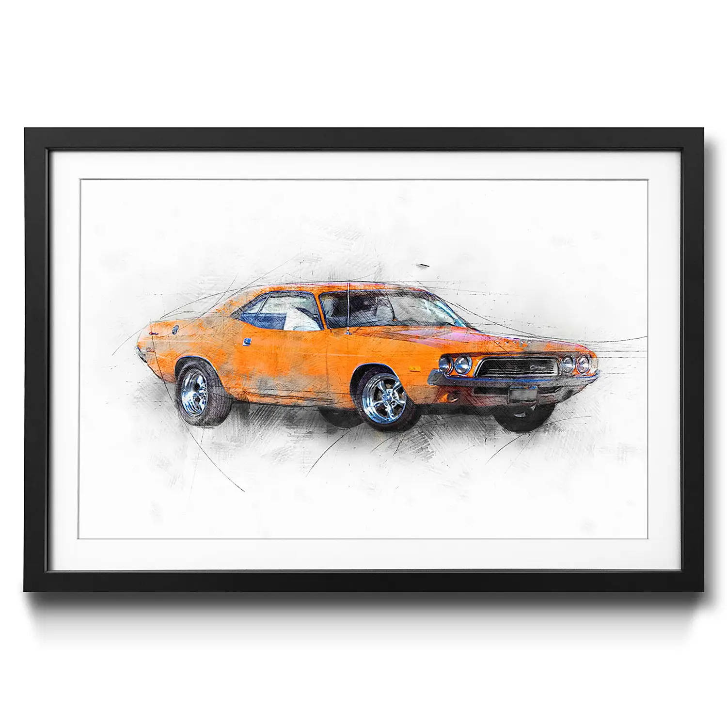 Gerahmtes Bild Orange Muscle Car