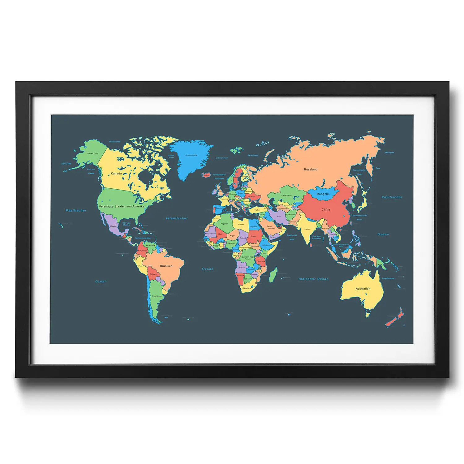 Gerahmtes Bild Colorful Map