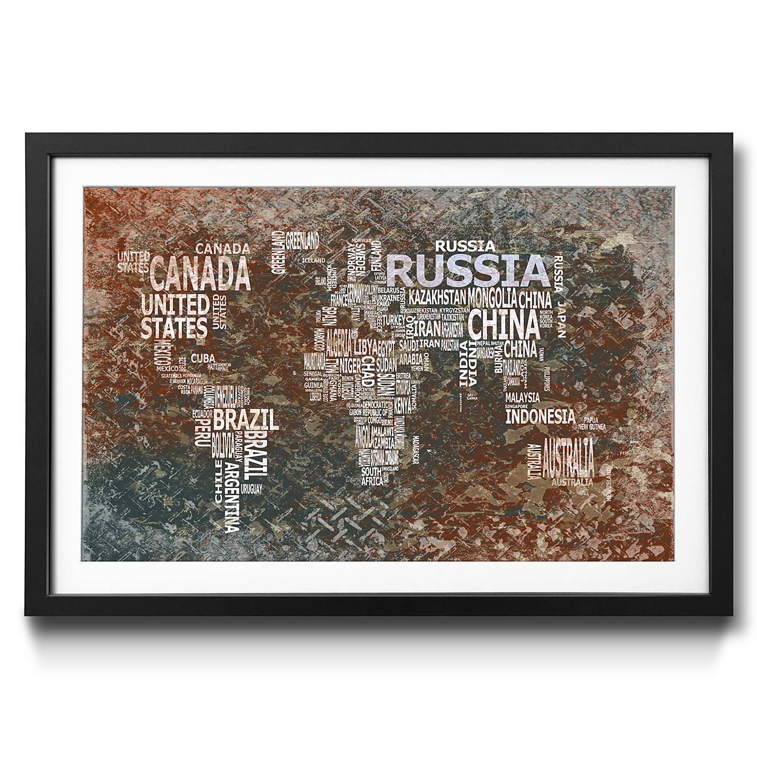 Quadro con cornice Worldmap No. 8 – Acquista online