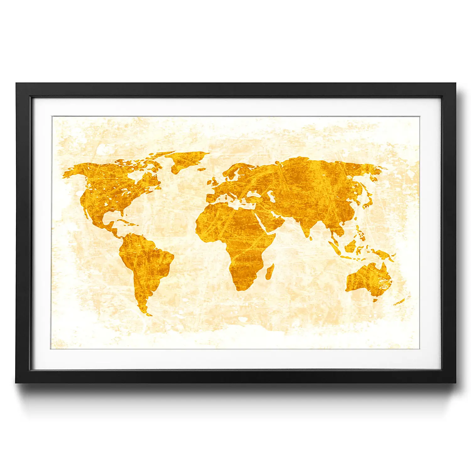 7 No. Worldmap Gerahmtes Bild