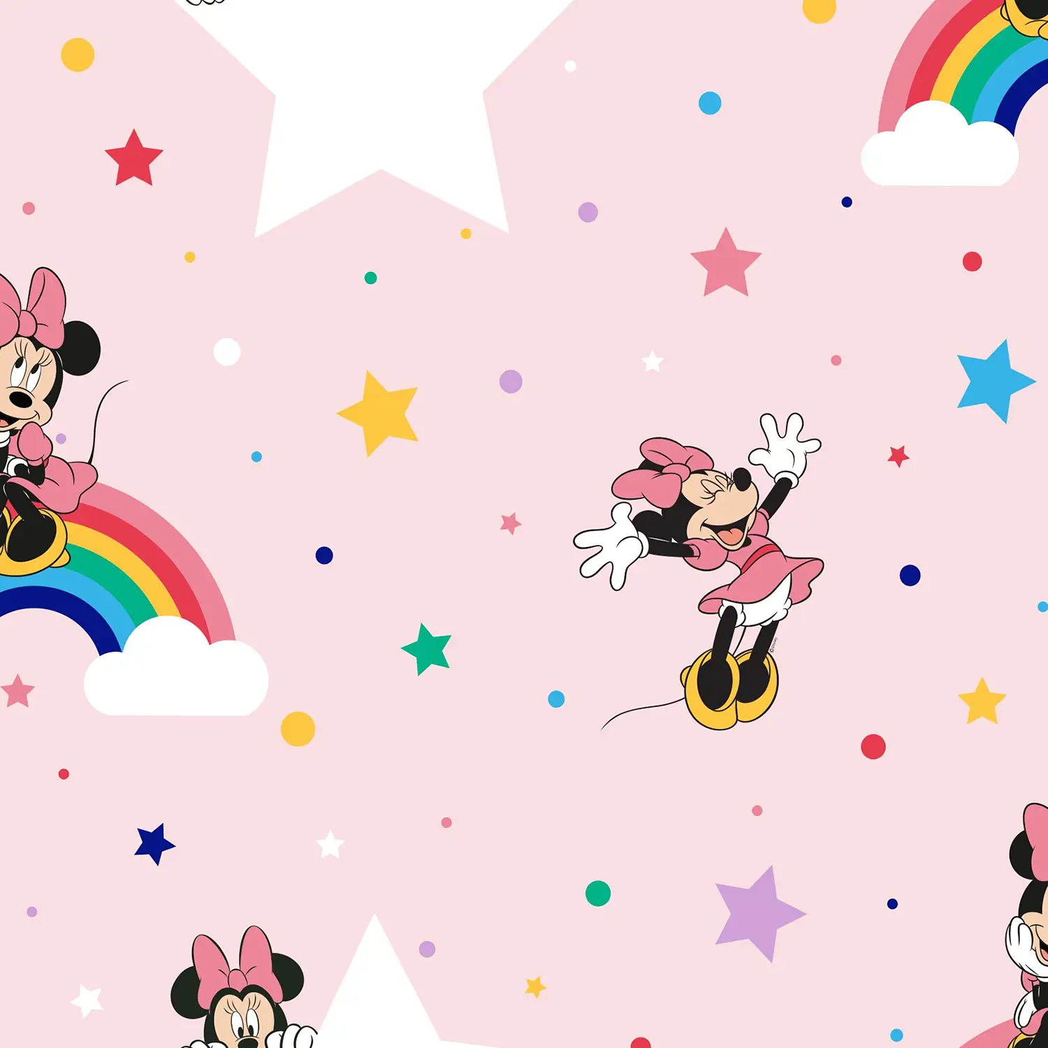 am attraktivsten Vliestapete Disney Regenbogen Minnie