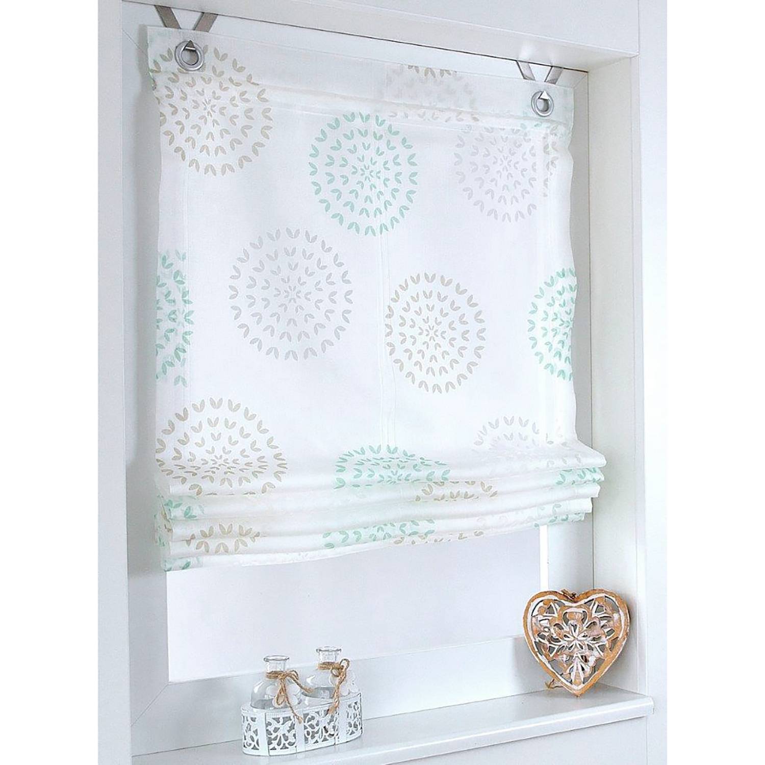 Tenda A Pacchetto Kessy - 80x140 Cm, Tessuto Bianco Semitrasparente, Senza Viti, Con Ganci E Adesivi