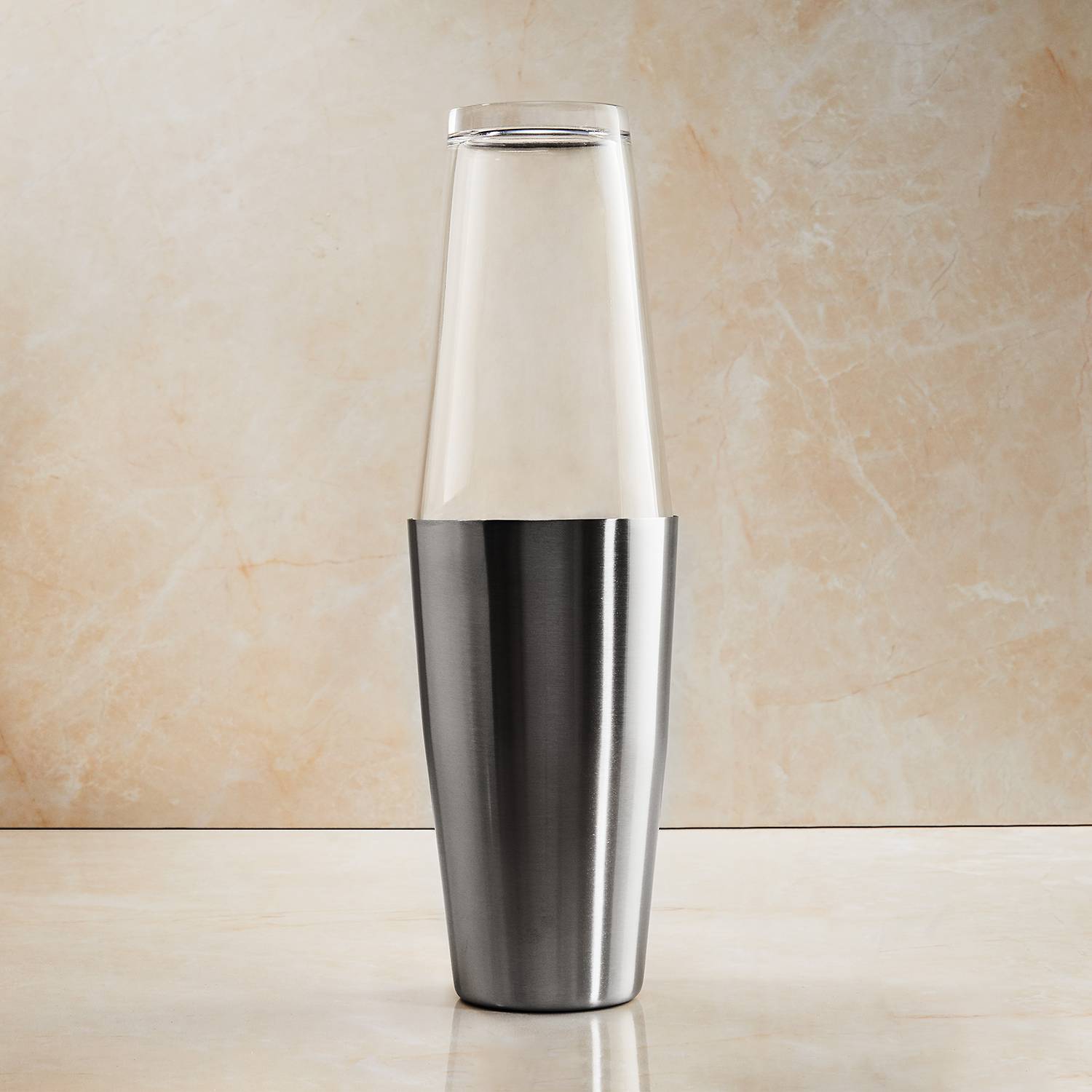 APS S766 Boston Shaker Professionale In Acciaio E Vetro Per Cocktail – Set Con Bicchiere Mixing, Lavabile In Lavastoviglie
