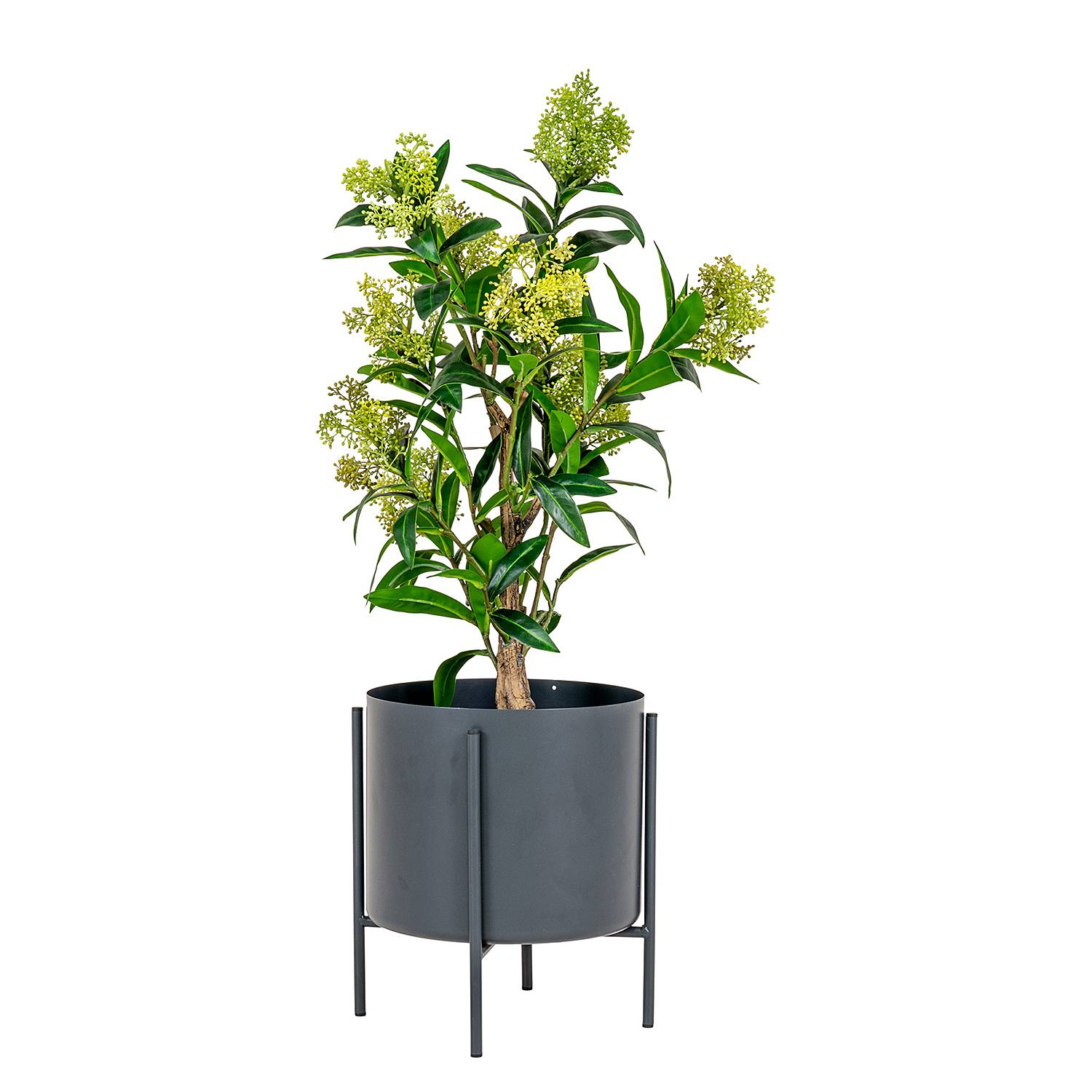 Set 2 Phalangium Artificiale con 90 Foglie Altezza 60 cm Verde