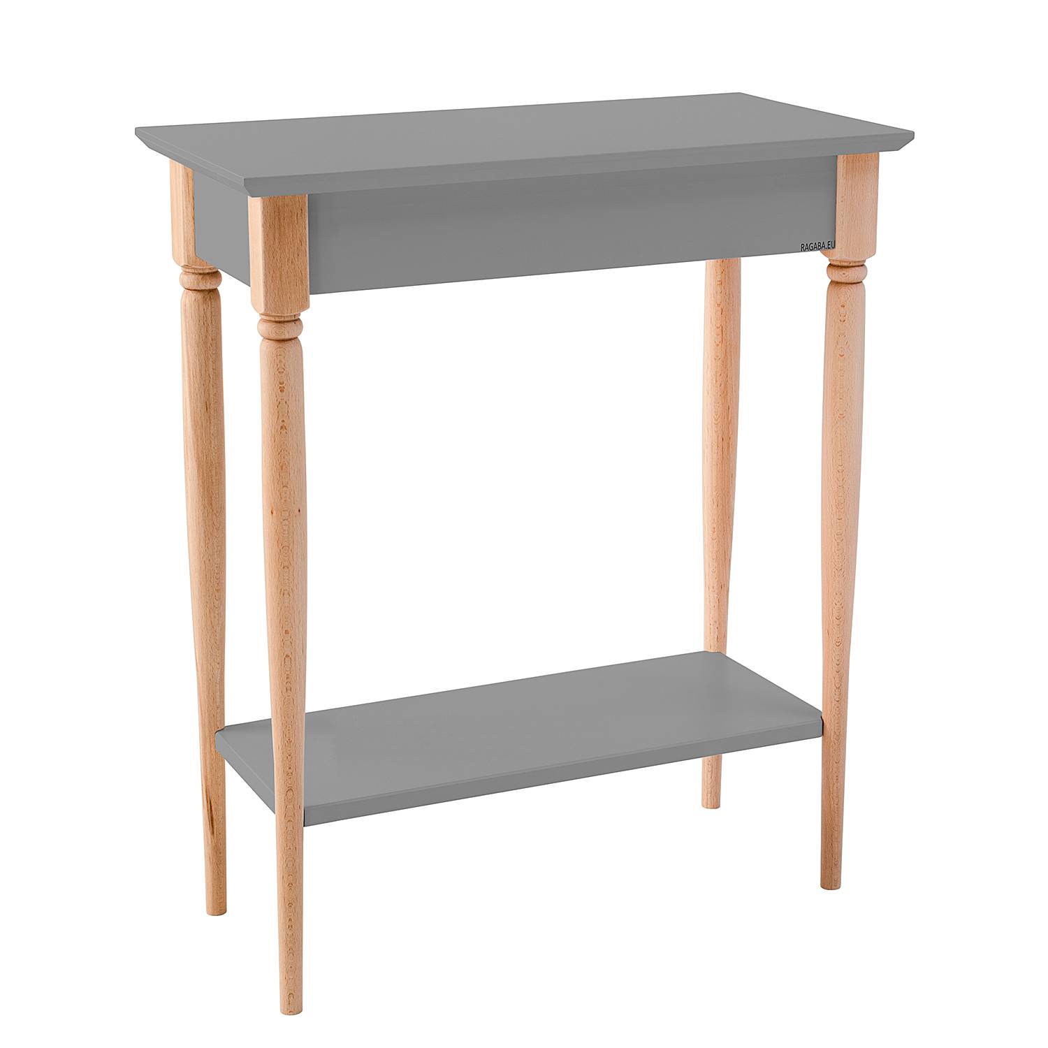 Tavolo Consolle RAGABA ASHME In Frassino Massello 105x35 Cm | Mobile D'Ingresso Con Ripiano, Colore Grigio Beige, Montaggio Facile