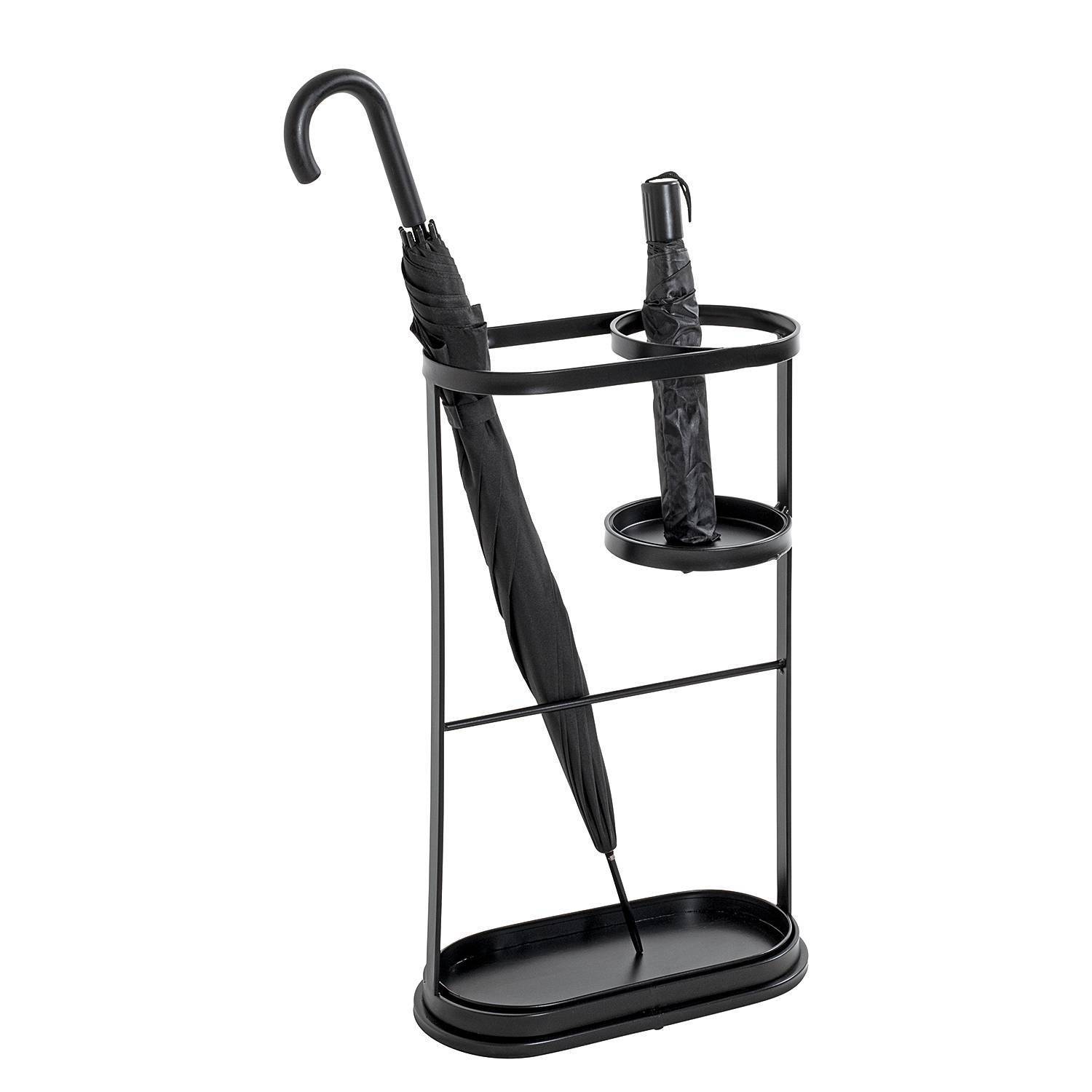 Portaombrelli Autoportante In Metallo XIBANY – Design Cavo, Nero, Per Ombrelli E Bastoni, 18x18x55 Cm