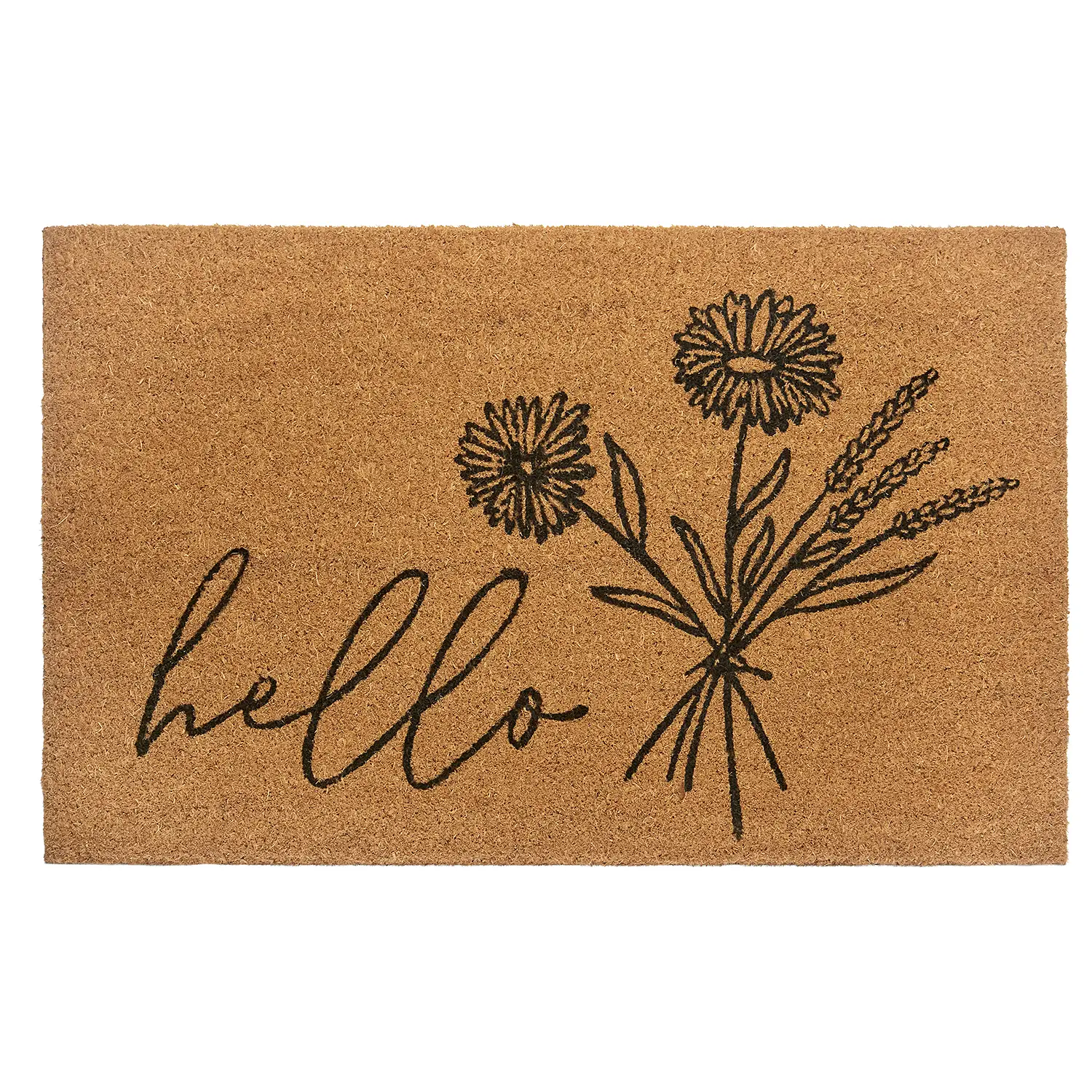 Kokos Fu脽matte Hello & Flowers