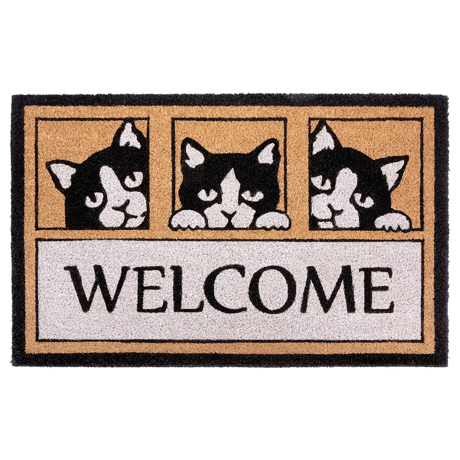 Kokos Fu脽matte Cats Welcome