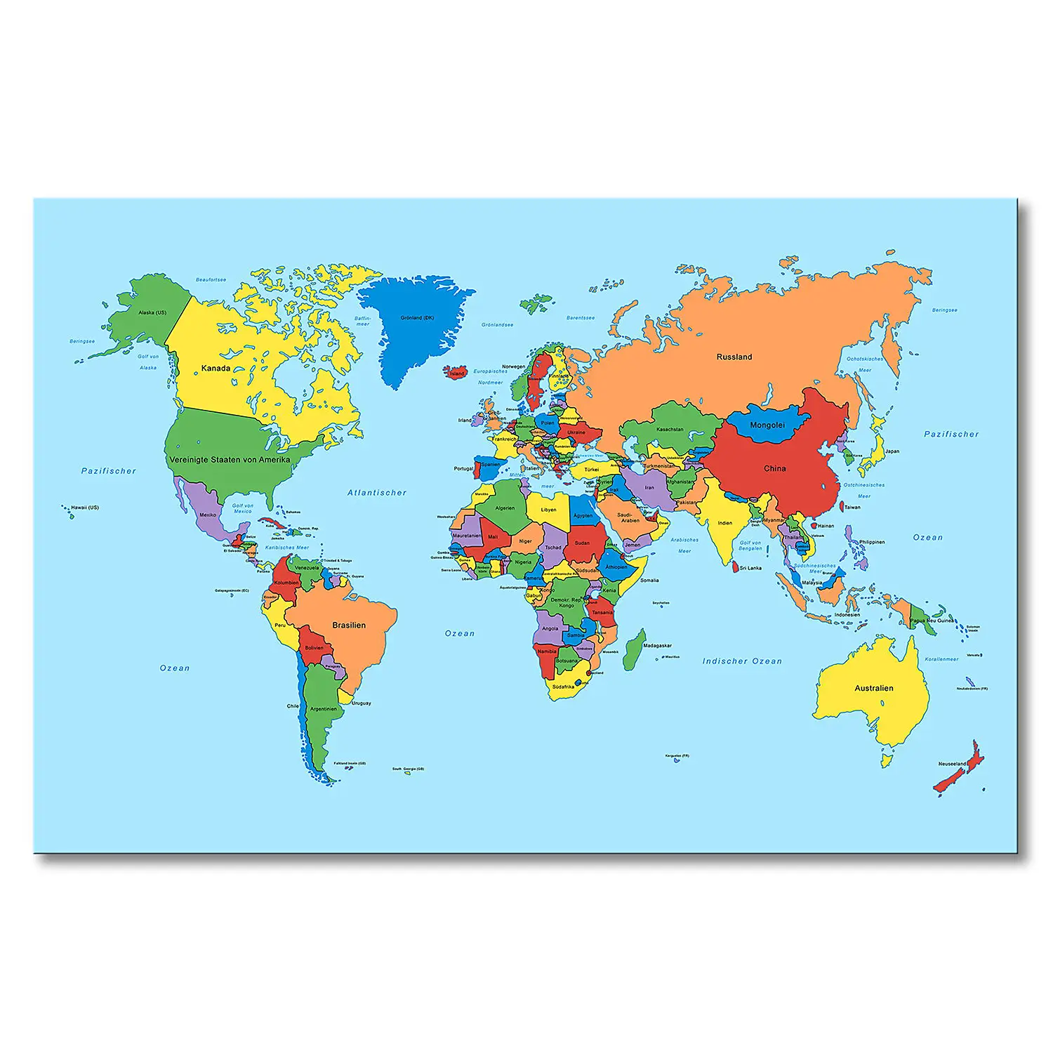 Worldmap Clean Leinwandbild
