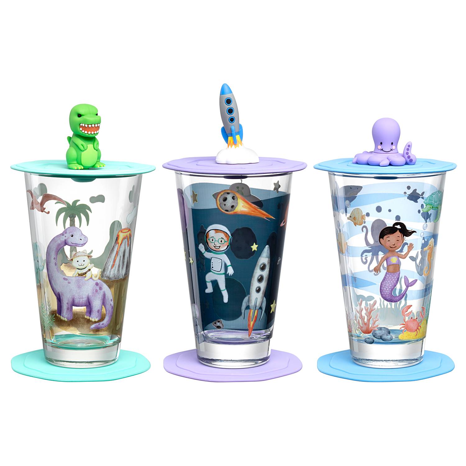 Set di 6 Bicchieri Blu - Arlecchino - Vetro di Murano Originale OMG