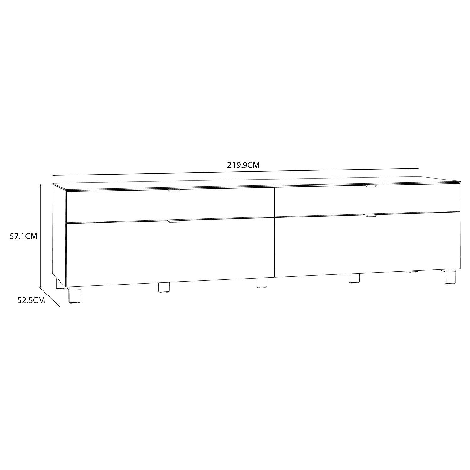 レア品★splem slide glass lowboard 1200 TV-Lowboard Shearles 220 cm kaufen | home24