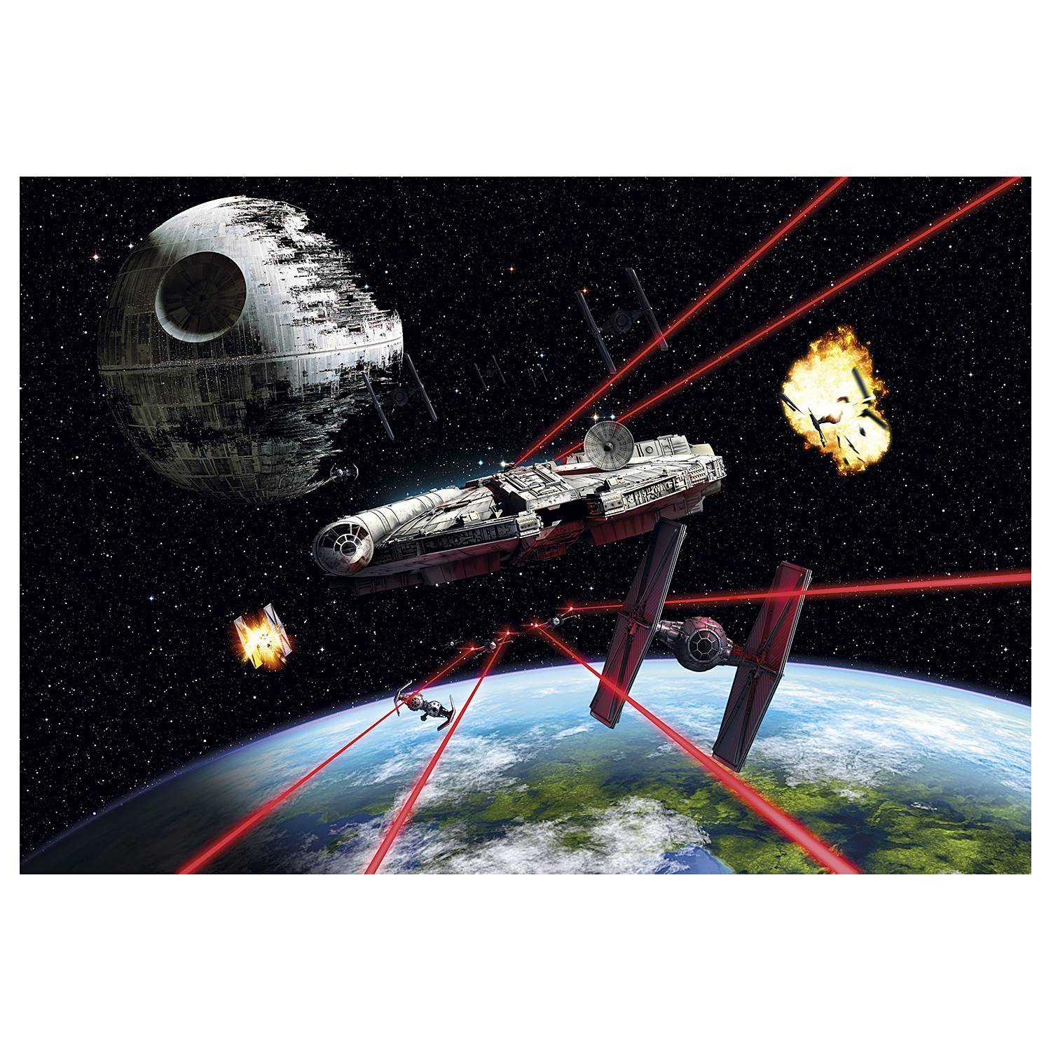 Fotobehang Star Wars Classic Dogfight Fotobehang Star Wars Classic Dogfight