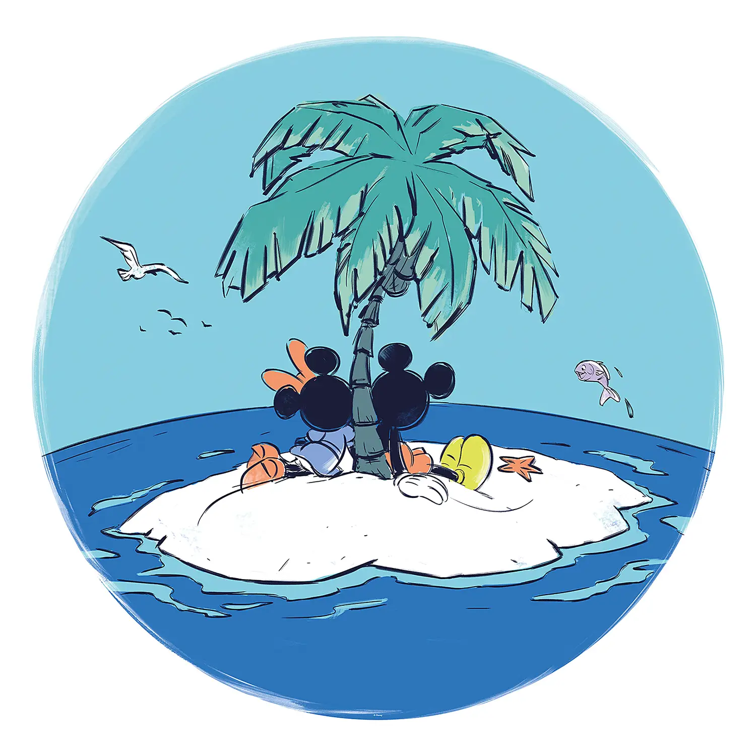 Wandtattoo Mickey and Minnie Vacation