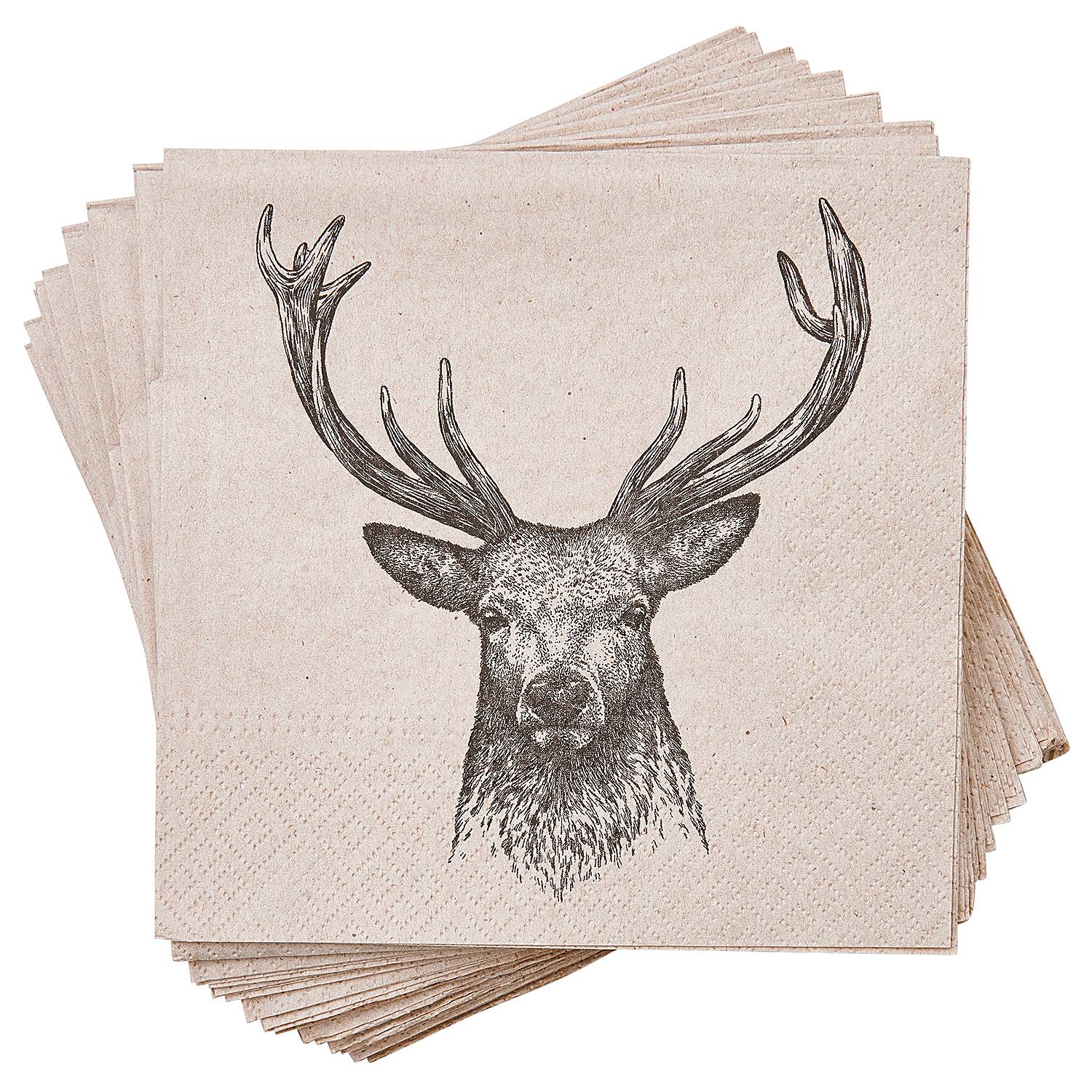 Lot De 20 Serviettes De Table En Bois De Cerf - 33 X 33 Cm