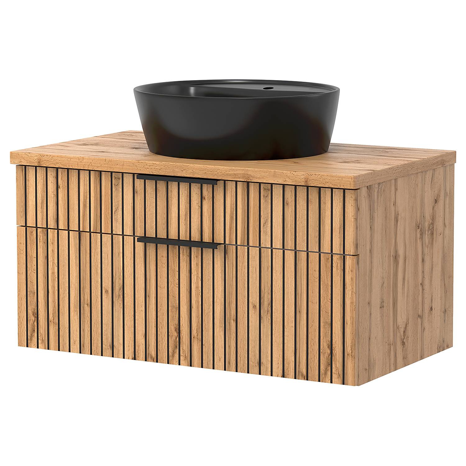 EMKE Waschtisch Mit Unterschrank 41cm - Kompakt Für Gäste-WC Anthrazit Inkl. Armatur