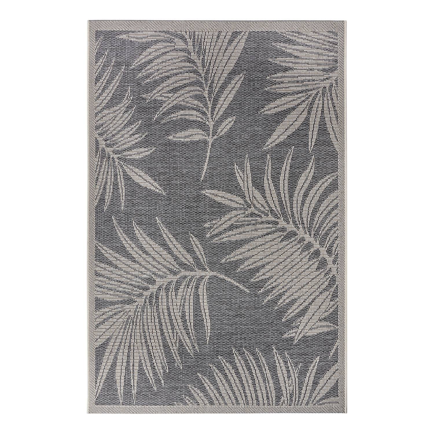 Tappeto Esterno HANSE Home Paru 115x170 Cm | Grigio Crema Con Motivo A Palme | Impermeabile E Resistente Ai Raggi UV