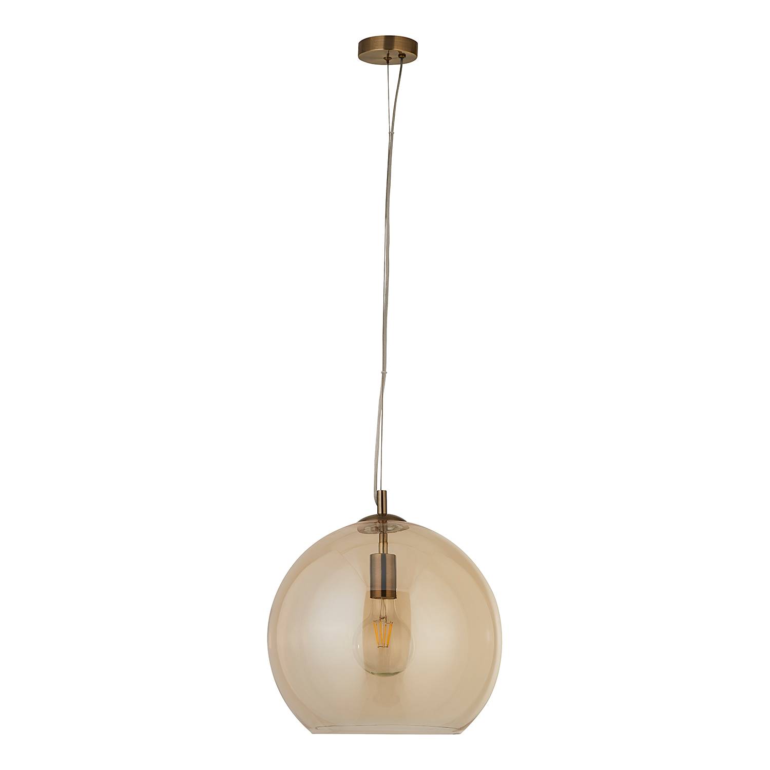 Balls 1-flammige Runde Pendelleuchte – Ø 30 Cm, Aus Klarem Glas & Chrom, Dimmbar
