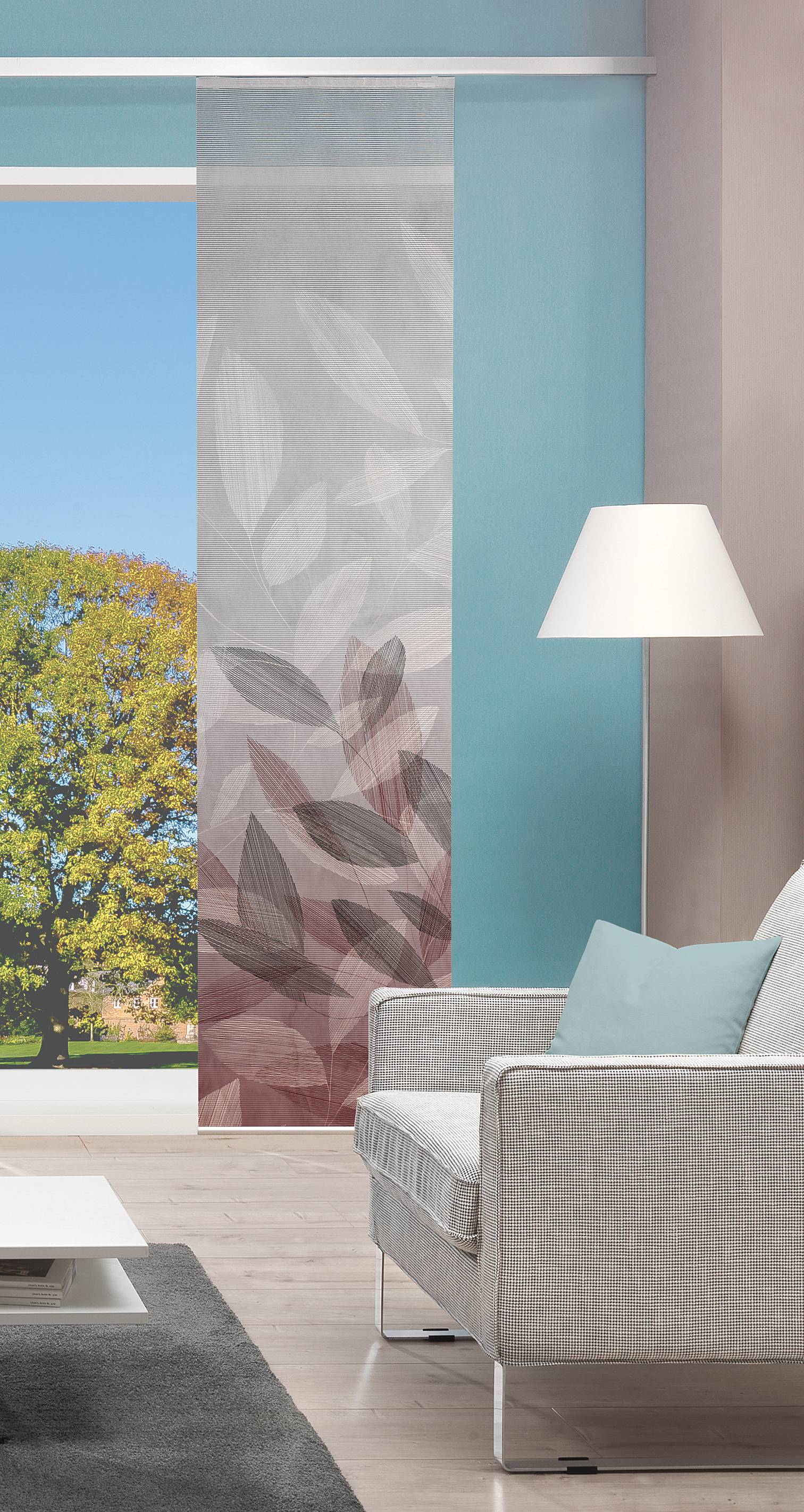 Home Fashion Schiebevorhang – Fotodruck Grau, 245 X 60 Cm, Inkl. Schienensystem