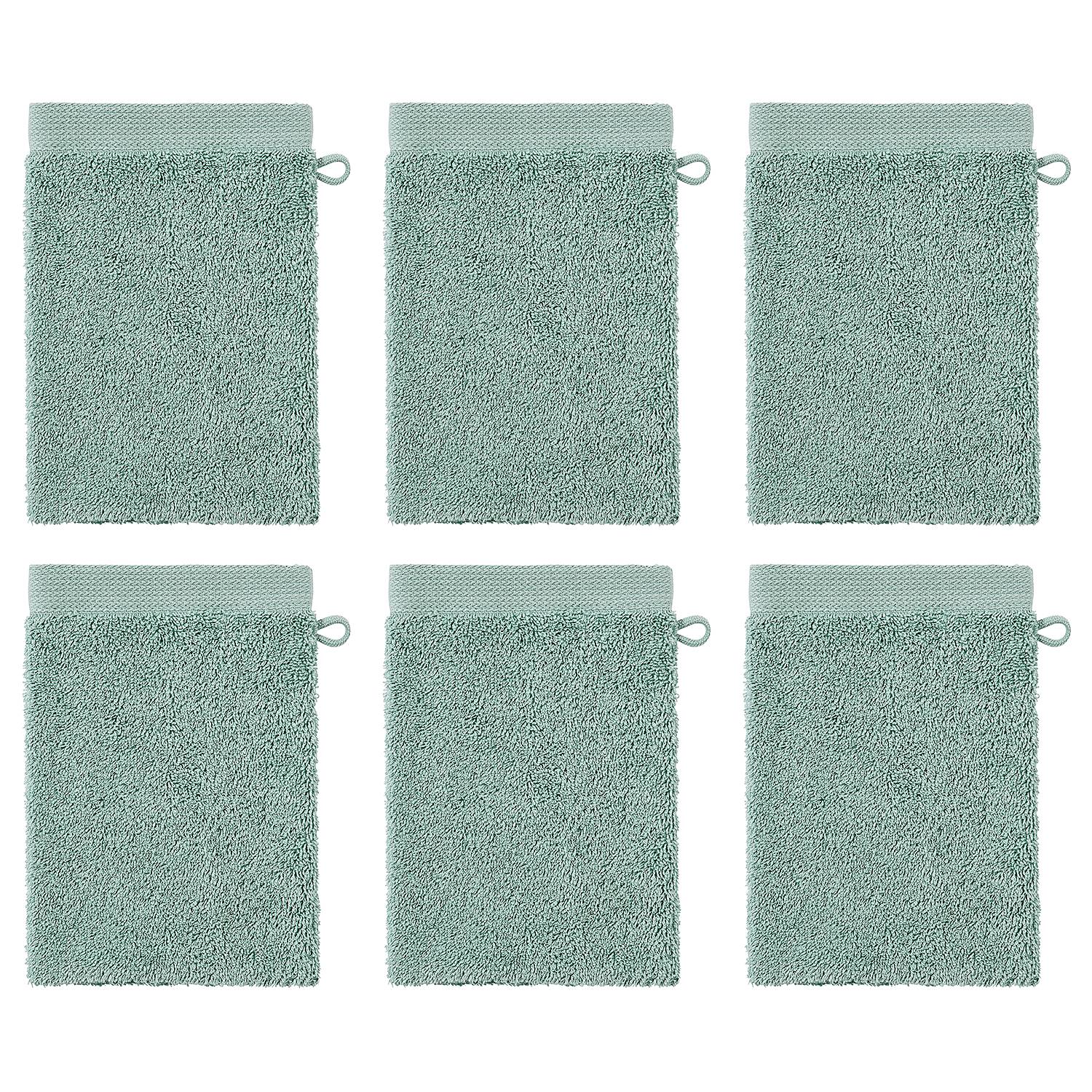 Set 2 guanti da bagno 21x15 cm in cotone senape