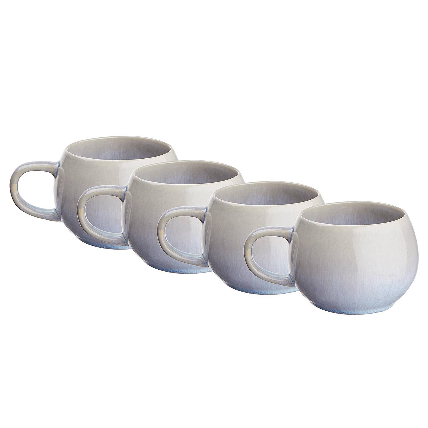 Tassen 4er Set In Schwarz Weiß Muster - Moderne Porzellan