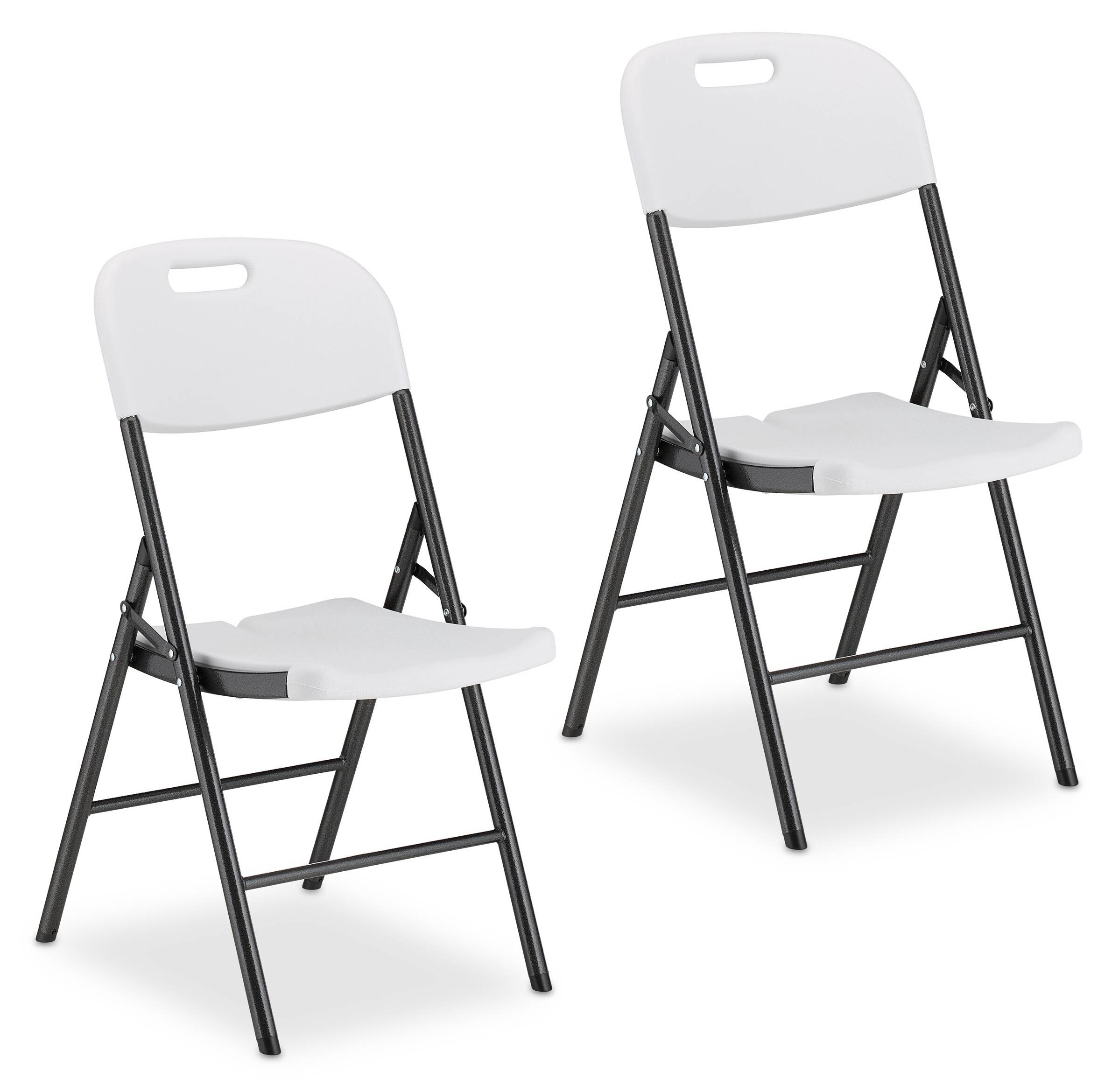 2 Tabourets Pliants Relaxdays BASTIAN - Hauteur 80cm - Plastique Rotin Marron - Jardin/Balcon