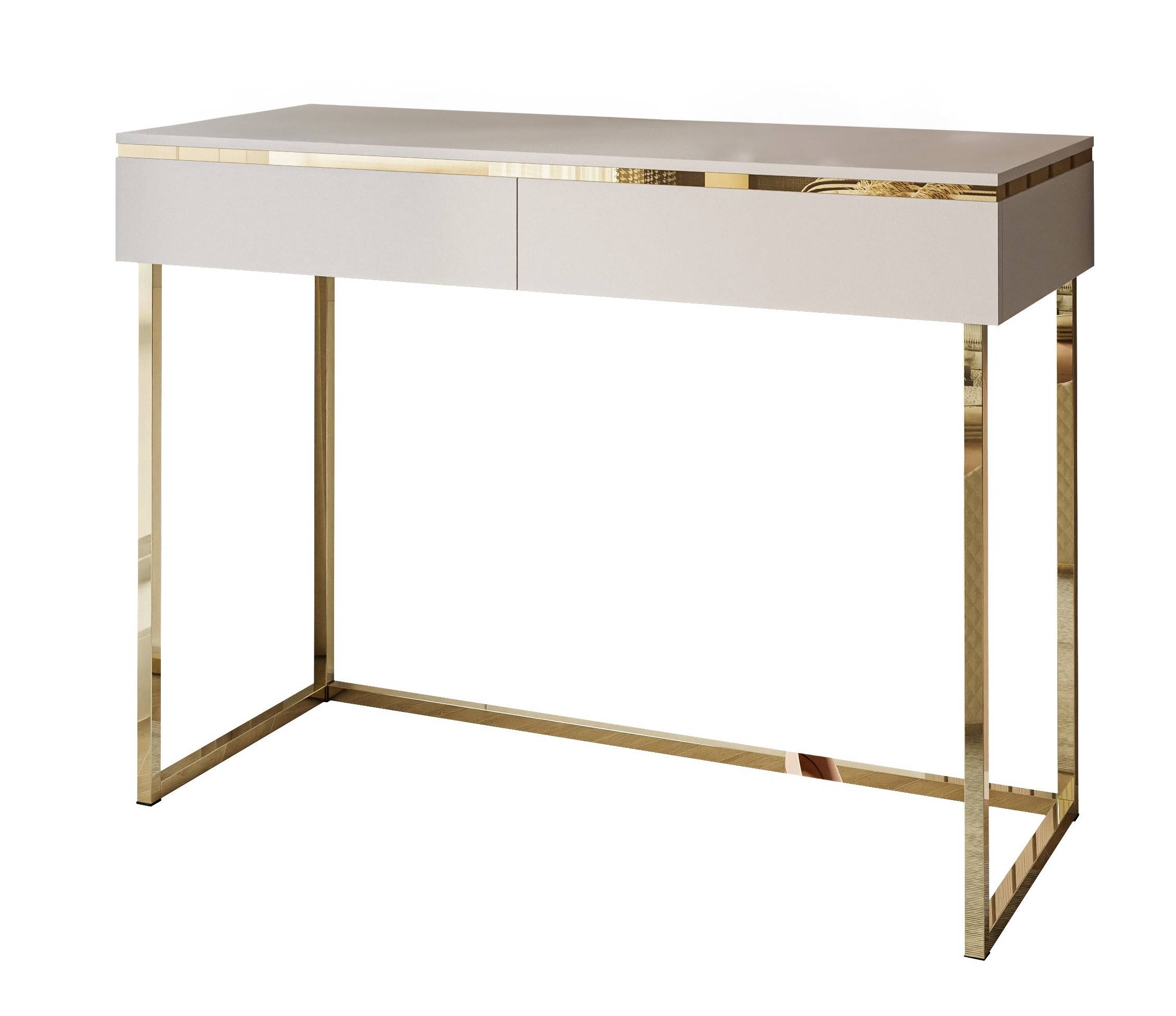 Goldenes Schminktisch-Tablett — Rund, Mit Verspiegelter Glasplatte, 24 Cm Durchmesser, Für Badezimmer & Deko